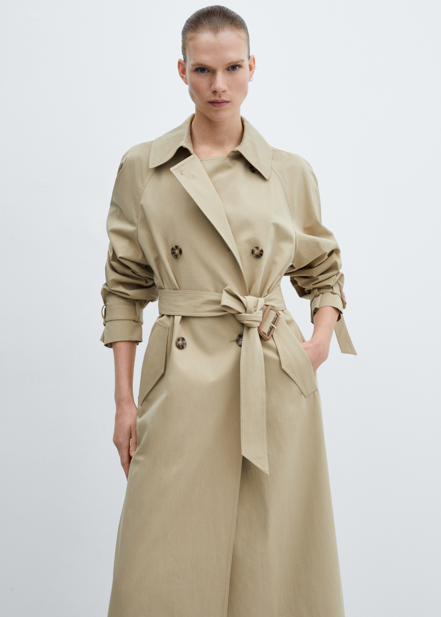 Cotton Trench Trenchcoat Mango Beige Cotton Trench Coat With Shirt