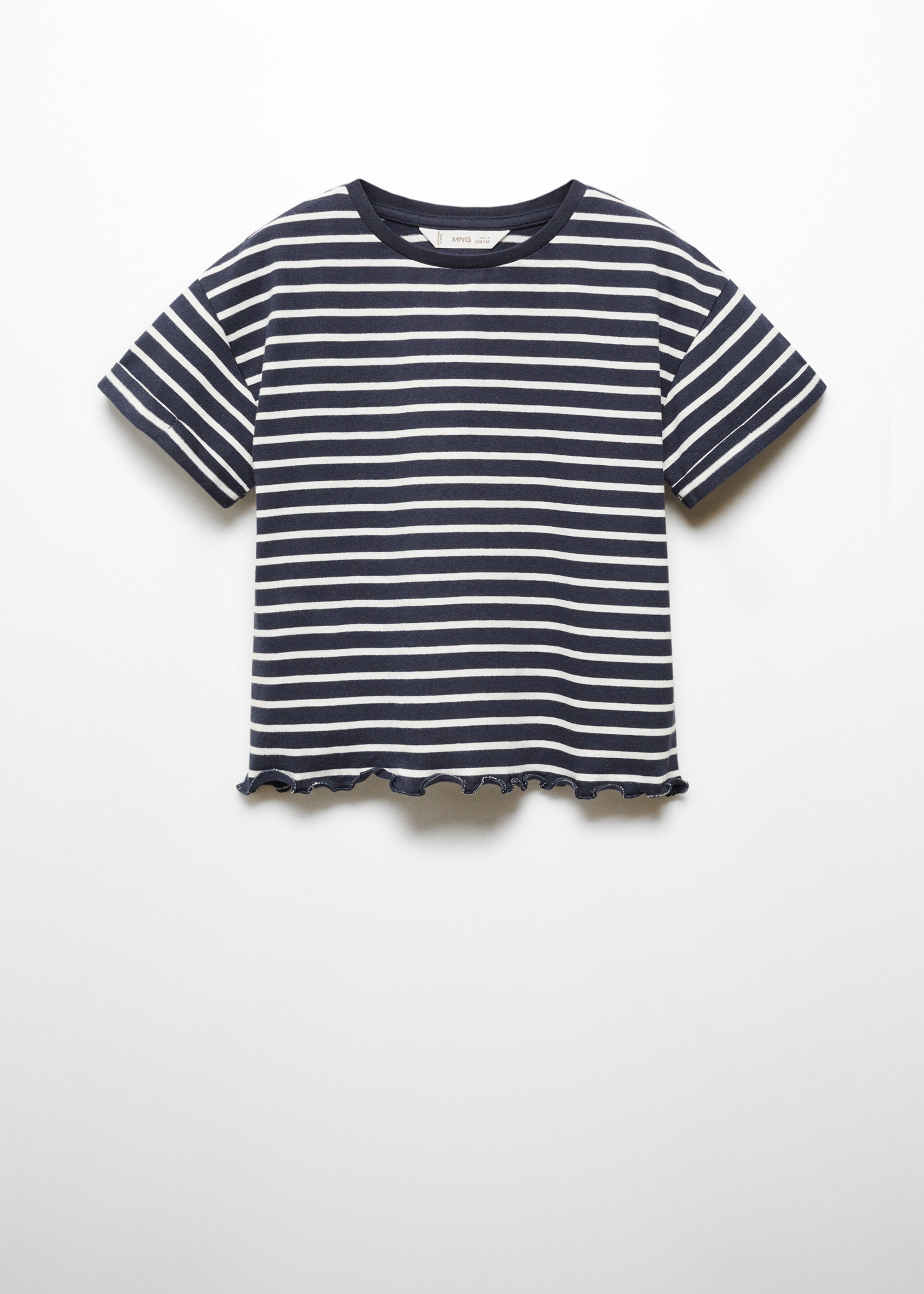 Striped cotton T-shirt - Article without model, Dark Navy. Ref: 67046326-00.