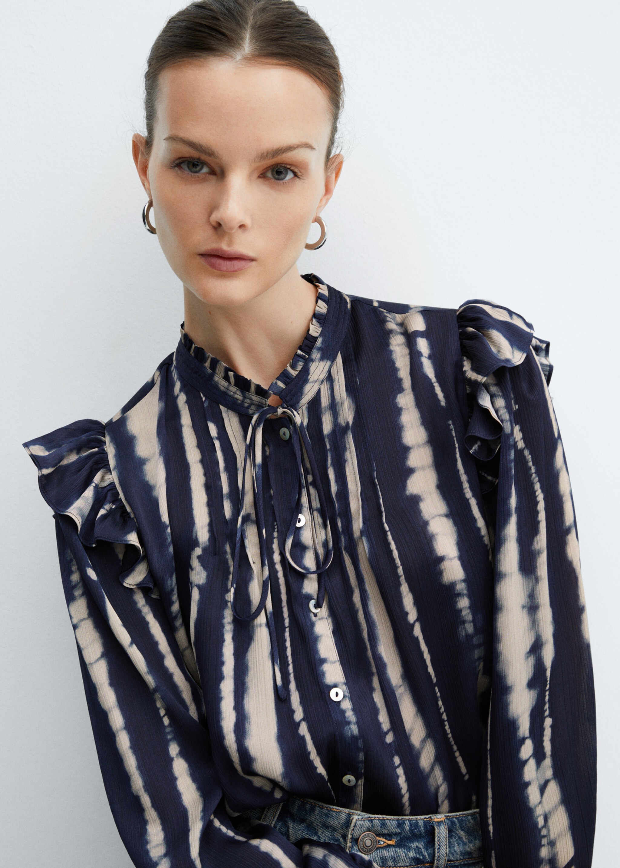 Blouse satinée imprimée - Détail de l'article 1