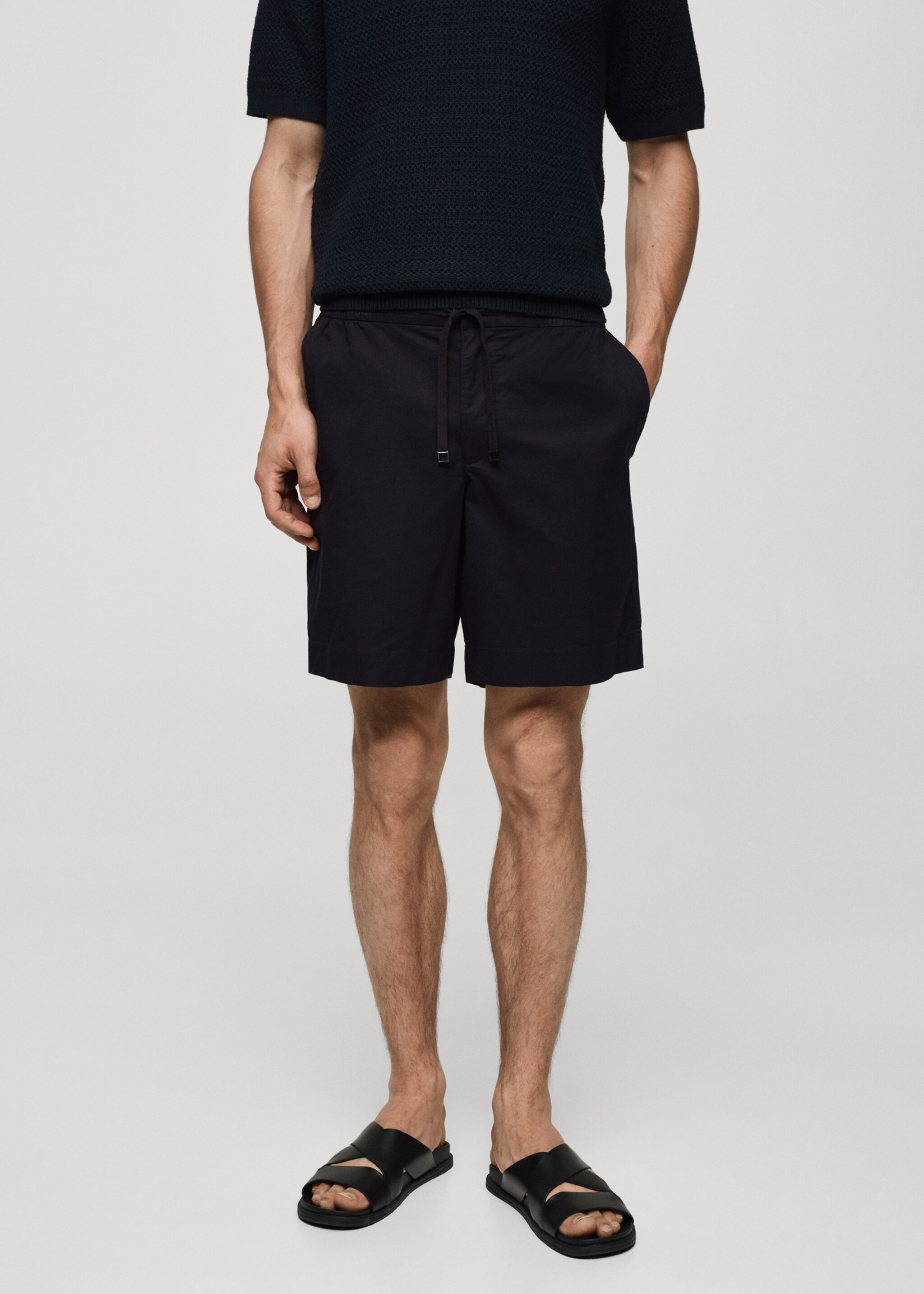 Bermudas slim fit algodón - Plano medio