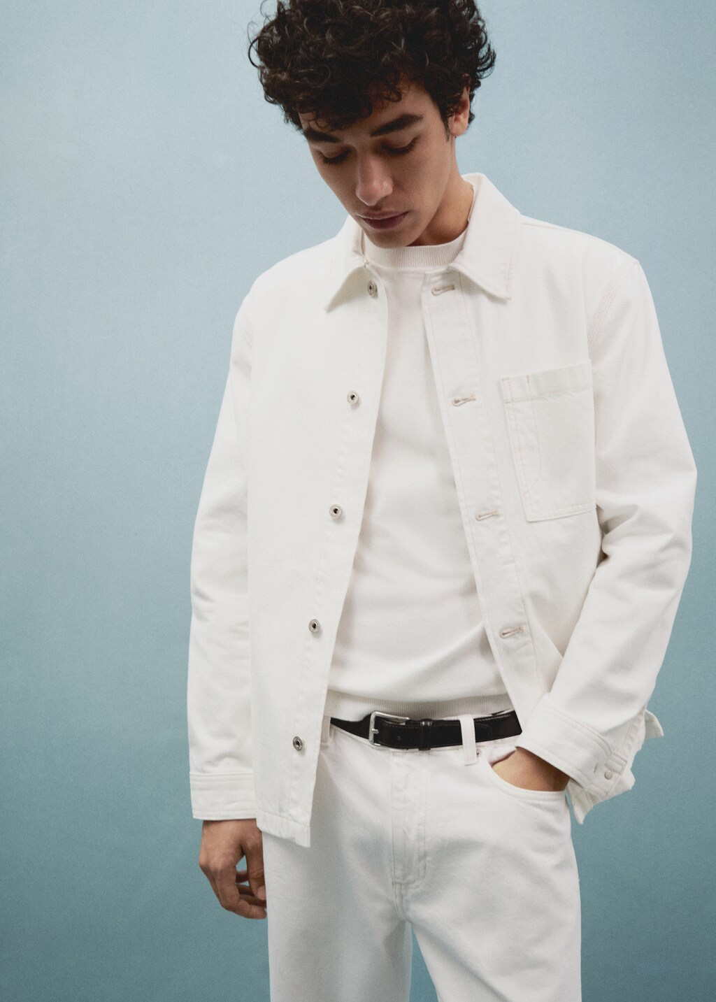 【BAON】Pure cotton pocket collar shirt jacket Linen Shirt Jacket – BUGATCHI