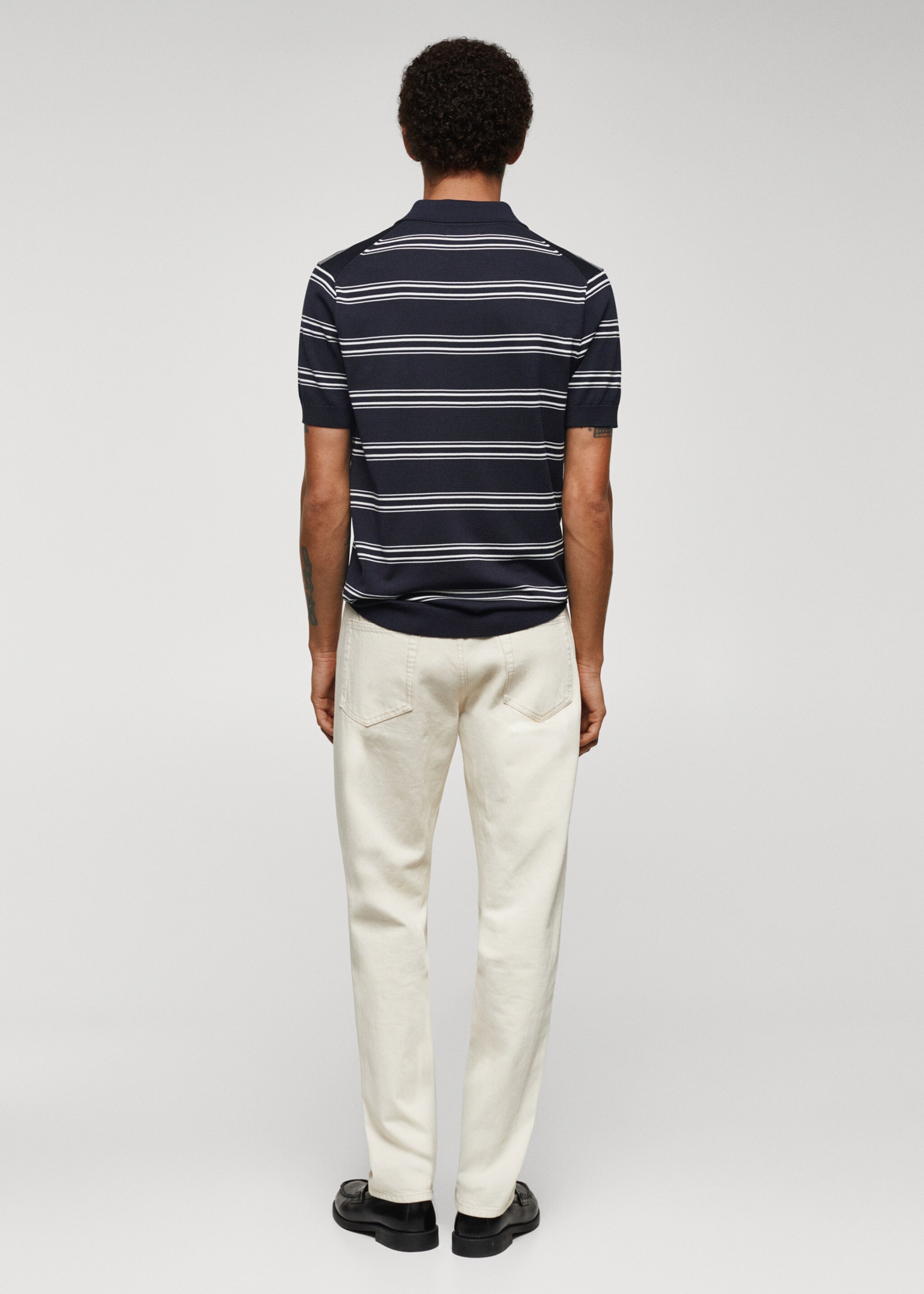 Striped jersey polo shirt - Reverse of the article