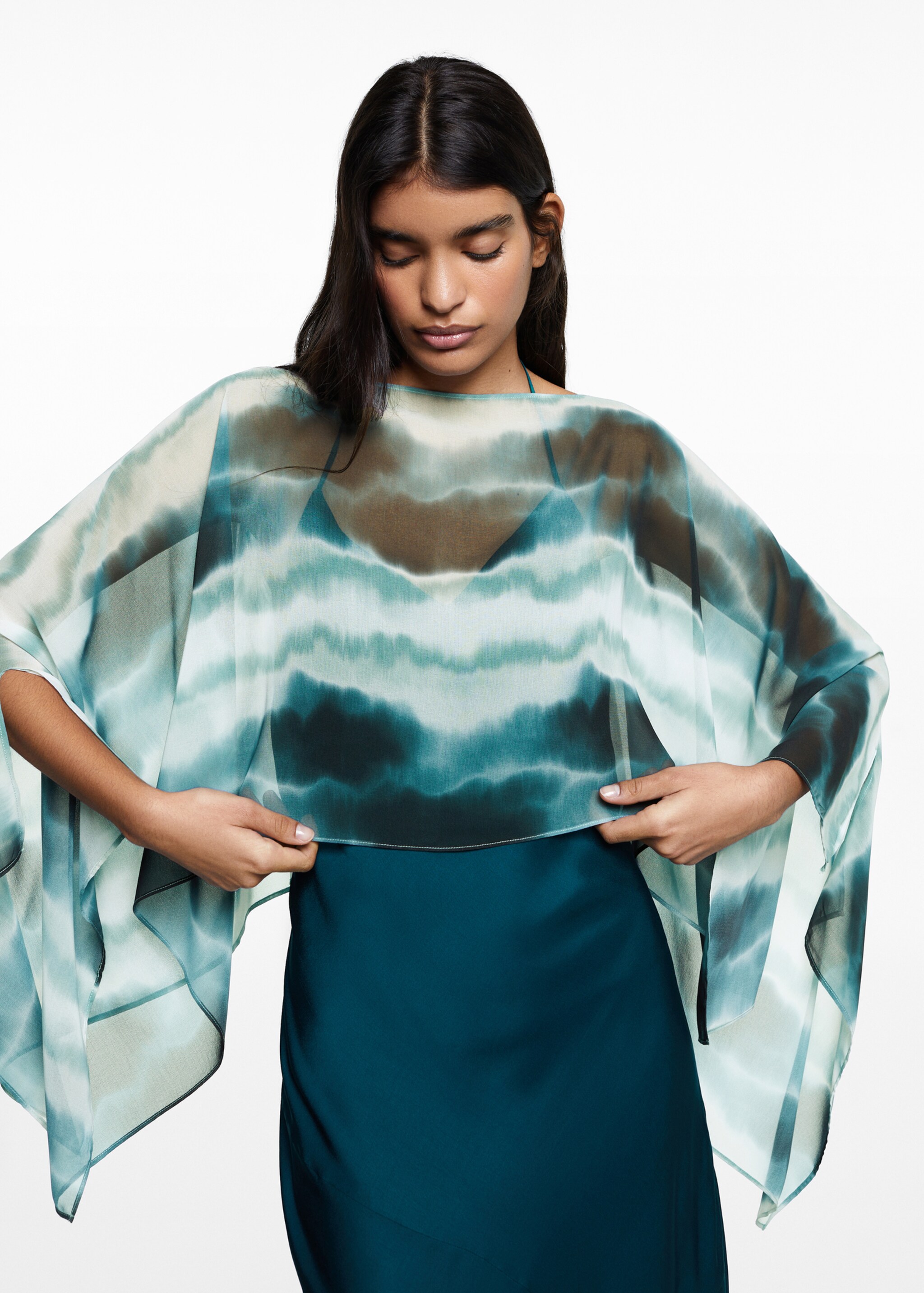 Tie-dye cape blouse - Medium plane