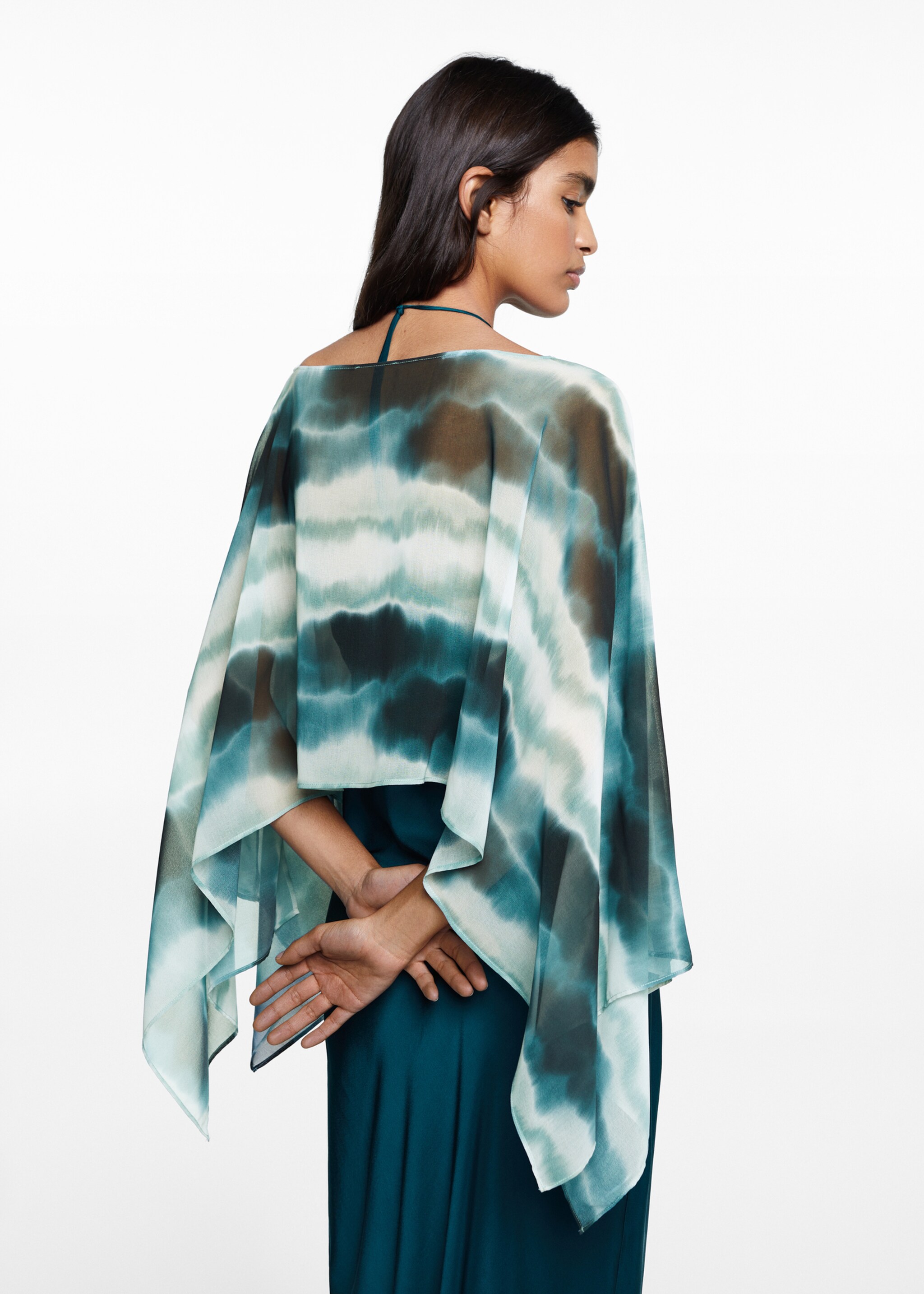 Tie-dye cape blouse - Reverse of the article