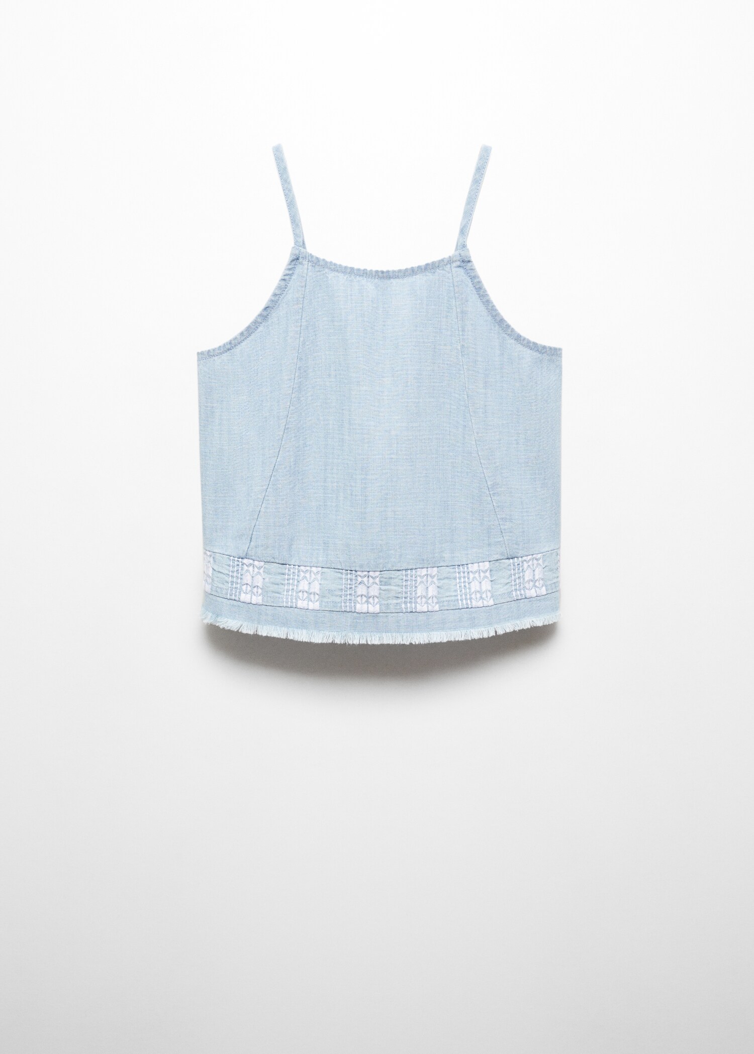 Embroidered fringed top - Article without model