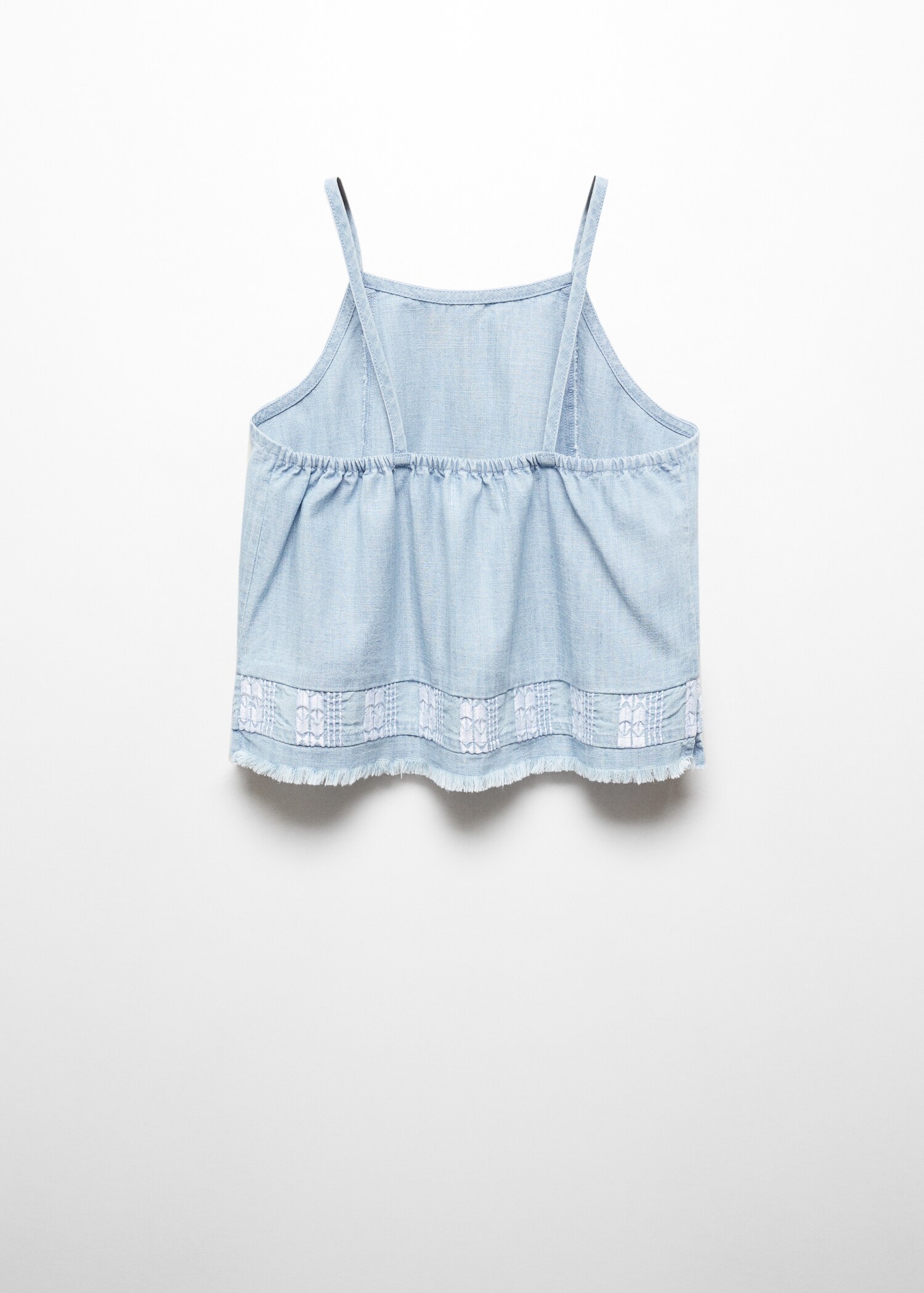 Embroidered fringed top - Reverse of the article
