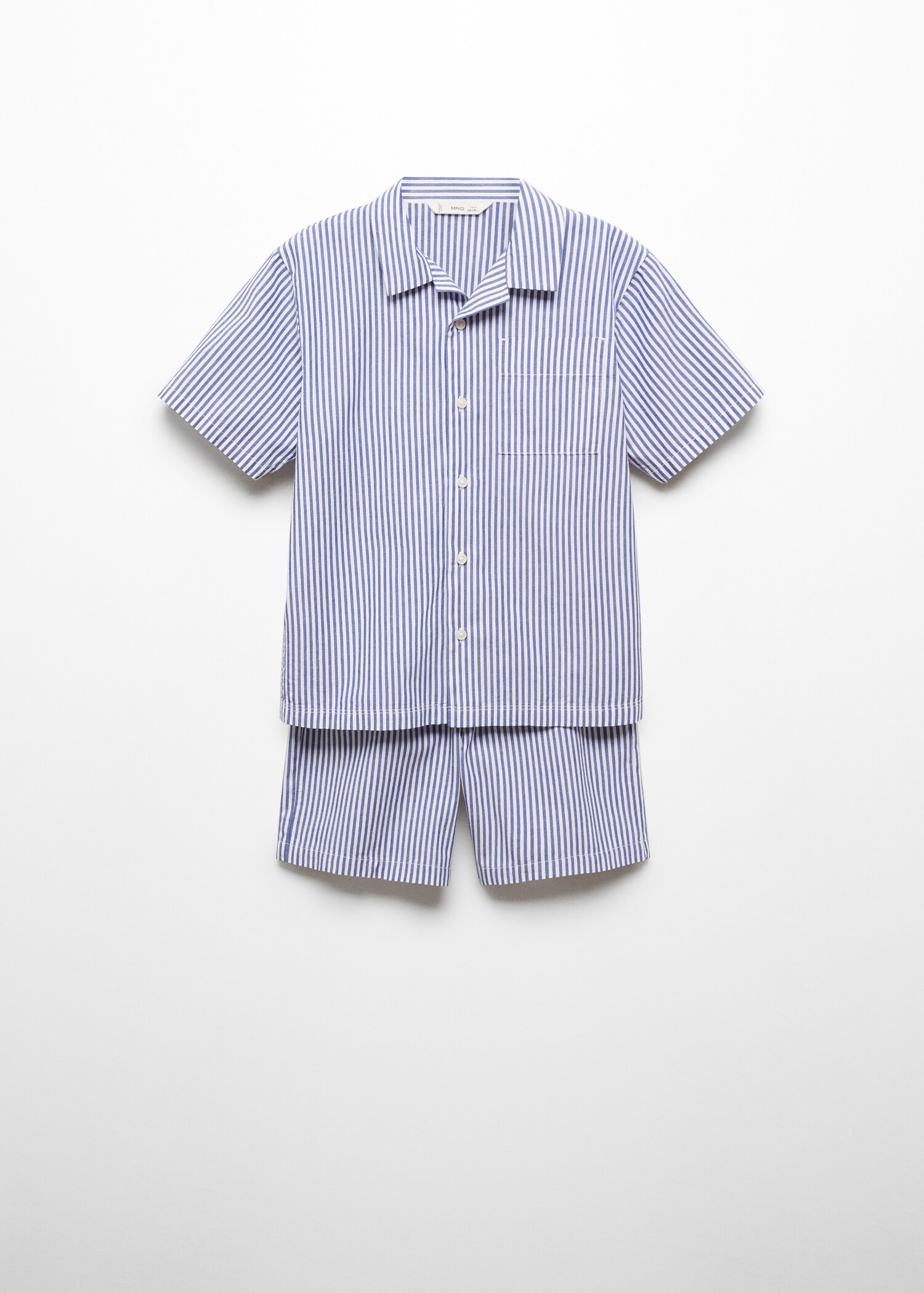 Pijama scurtă din bumbac cu dungi - Articol fără model