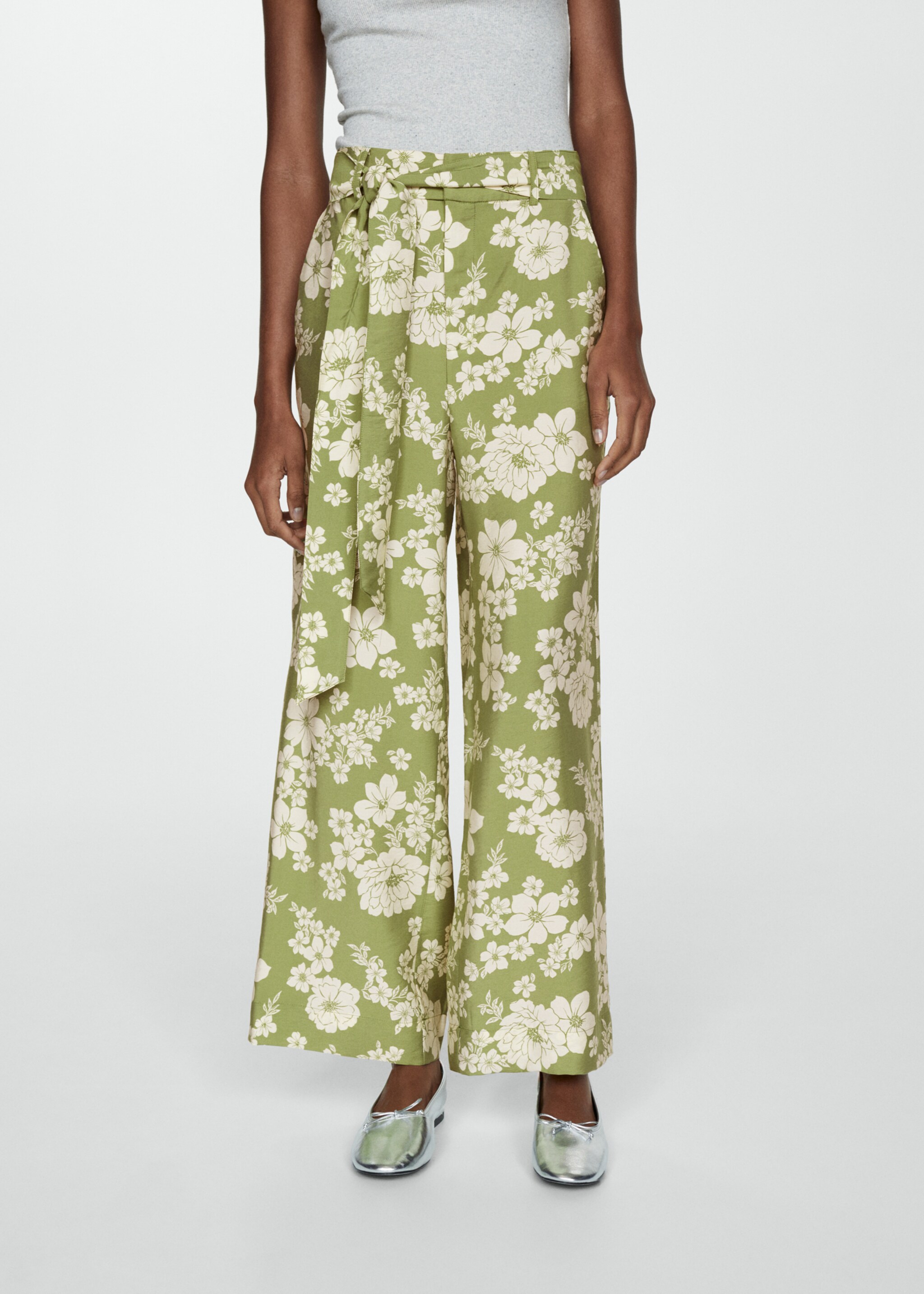 Printed trousers with bow - Medium plane