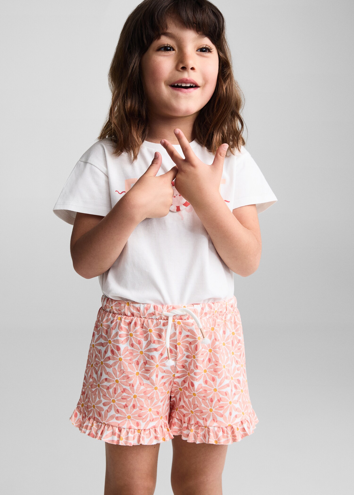 Shorts algodón flores - Plano medio