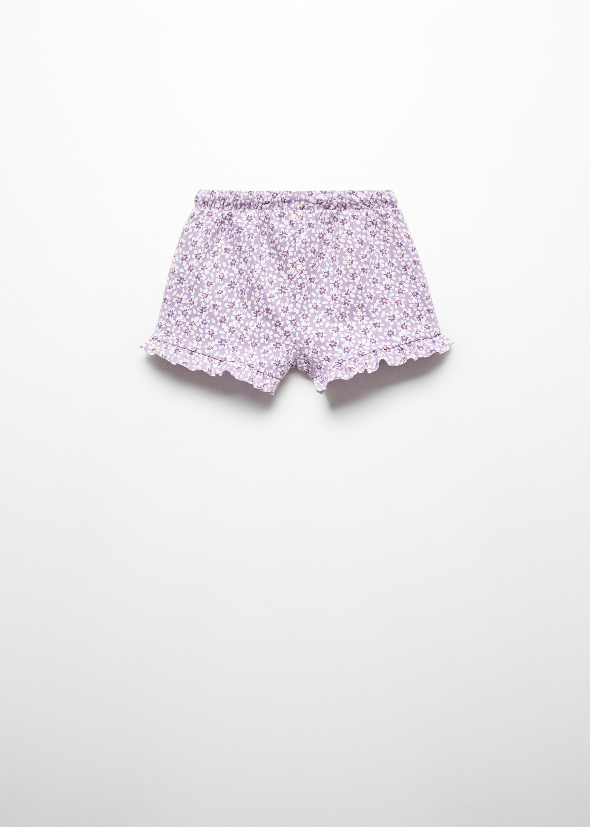 Shorts algodón flores - Reverso del artículo, Lila. Ref: 67047130-00.