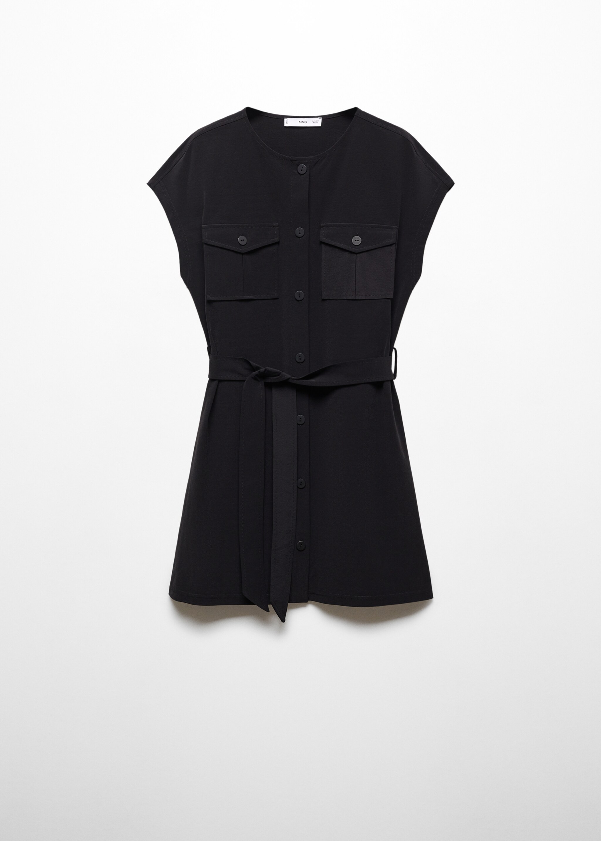 Dress with bow and pocket detail - Article without model, Black. Ref: 67047136-00.