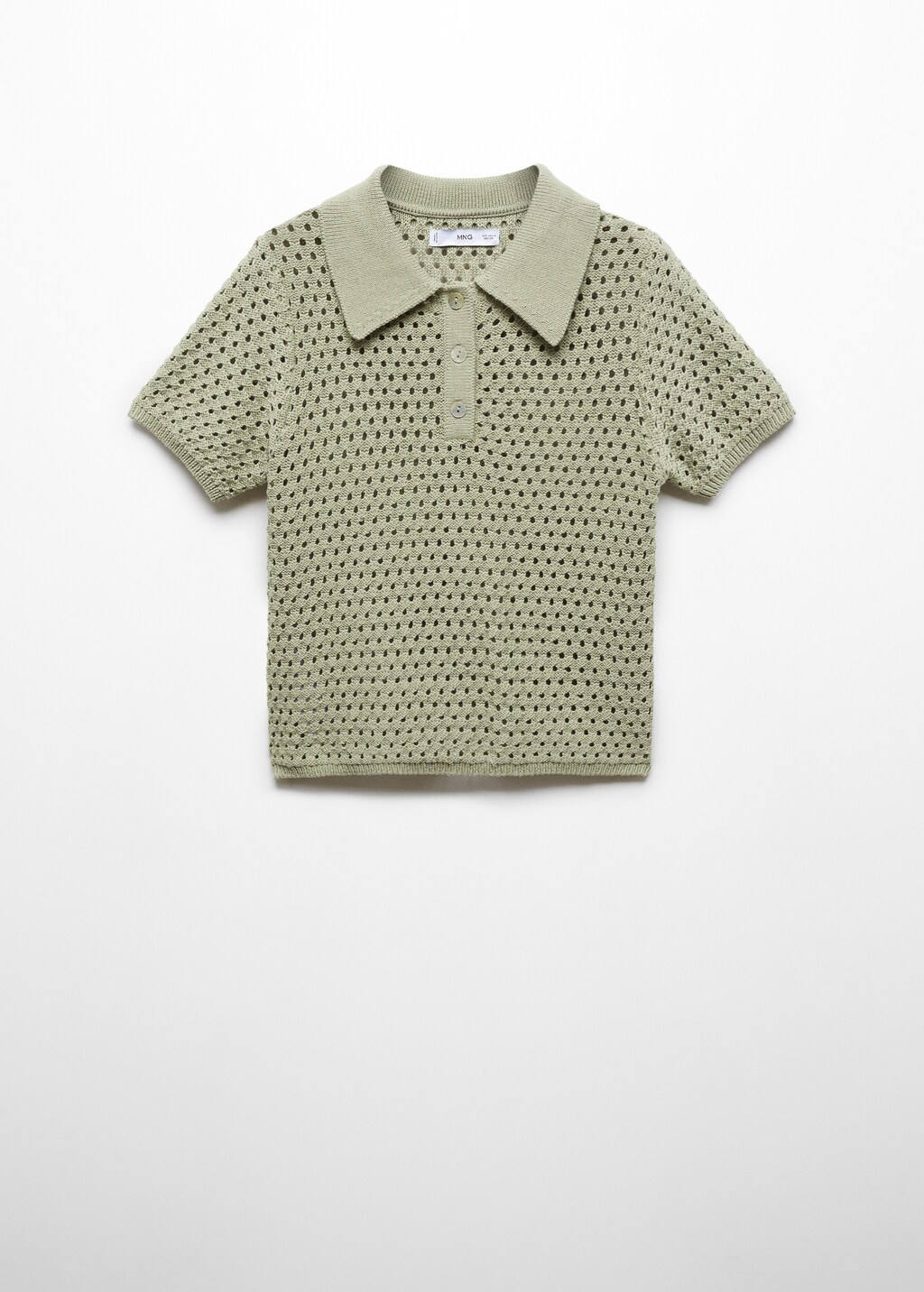Openwork knit polo - Women | MANGO OUTLET USA