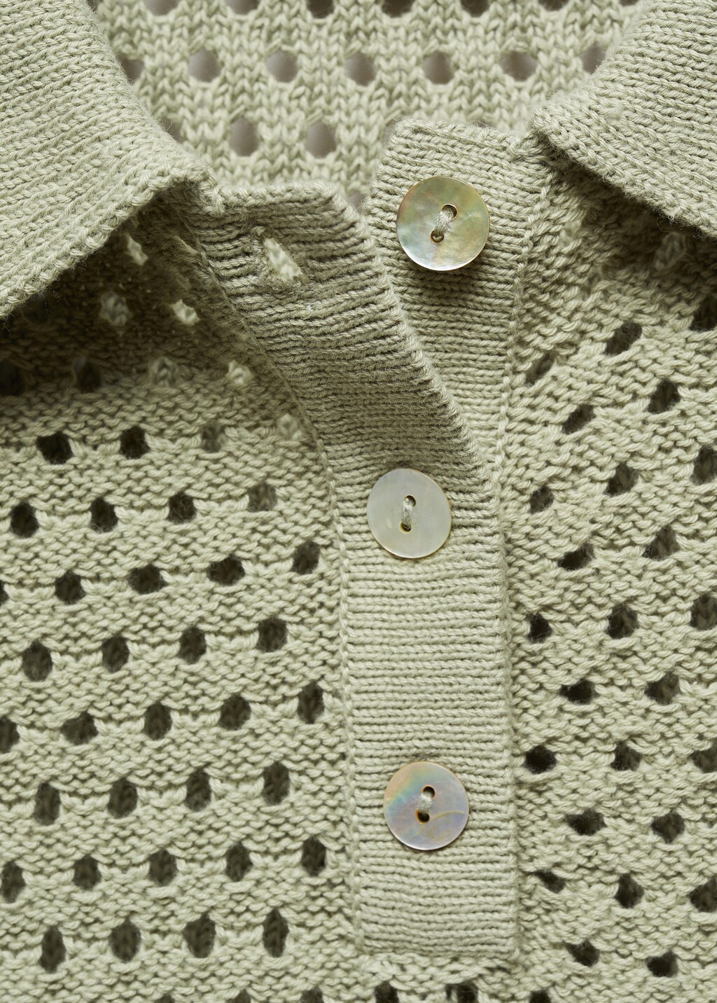 Openwork knit polo - Women | MANGO OUTLET USA