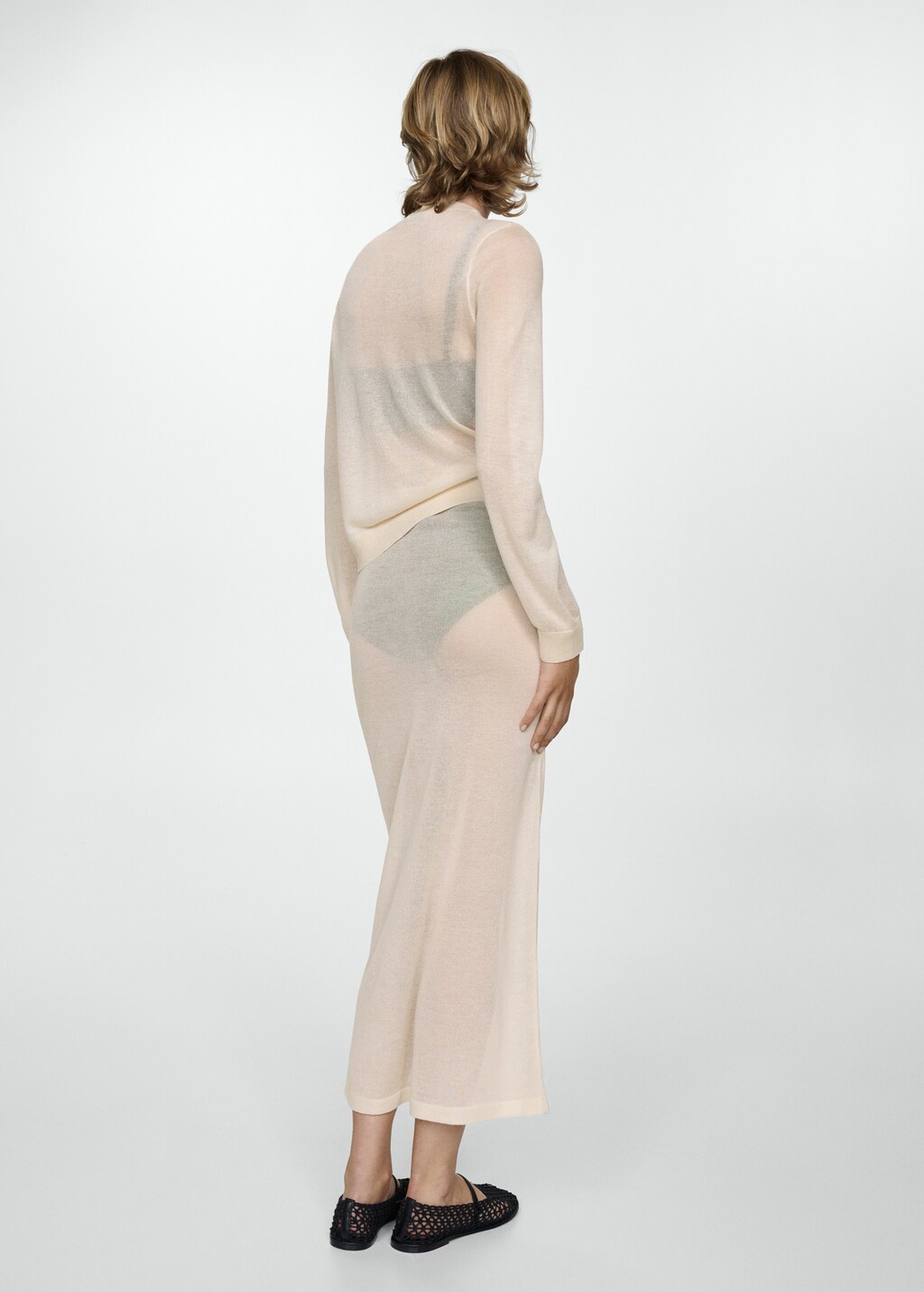 Semi-transparent knitted skirt - Women | MANGO OUTLET USA