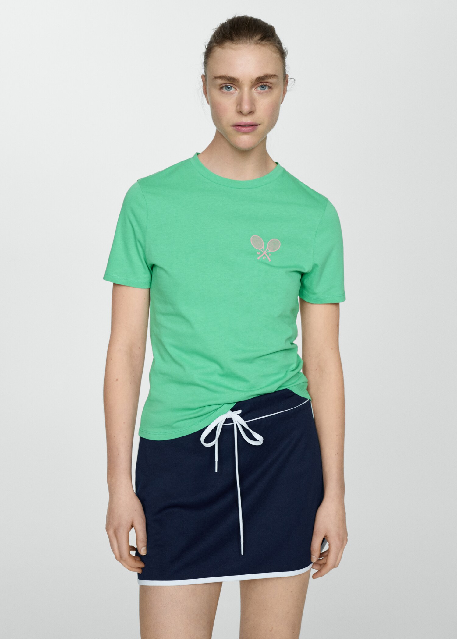 Camiseta 100% algodón mensaje estampado - Plano medio