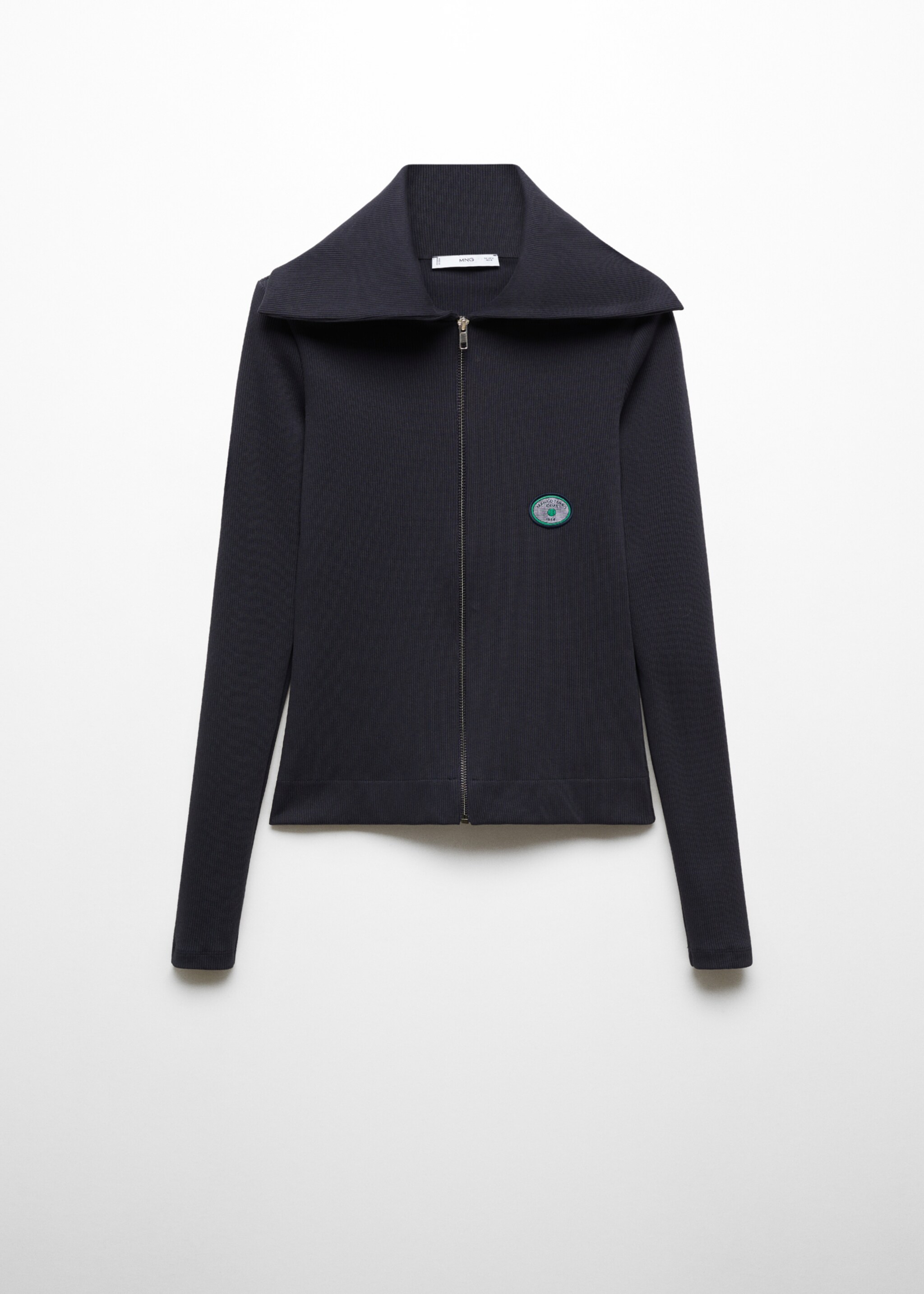 Zip-up cardigan with logo - Article without model, Dark Navy. Ref: 67047145-00.