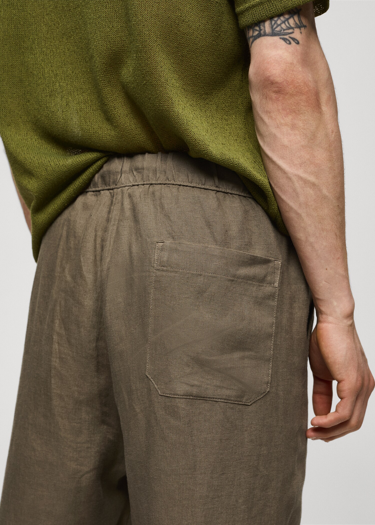 100% linen trousers with drawstring - Details of the article 2