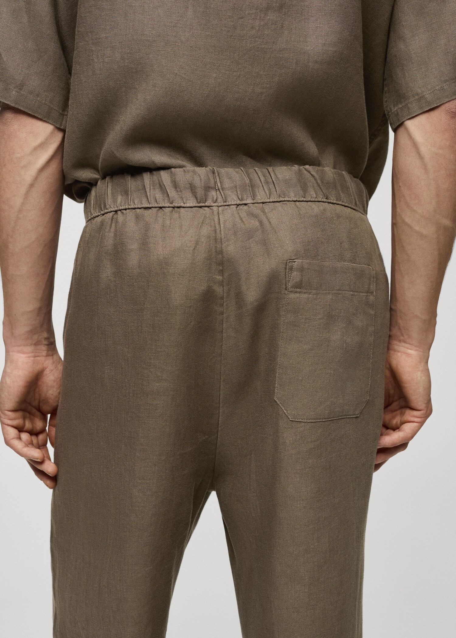 100% linen trousers with drawstring - Details of the article 4