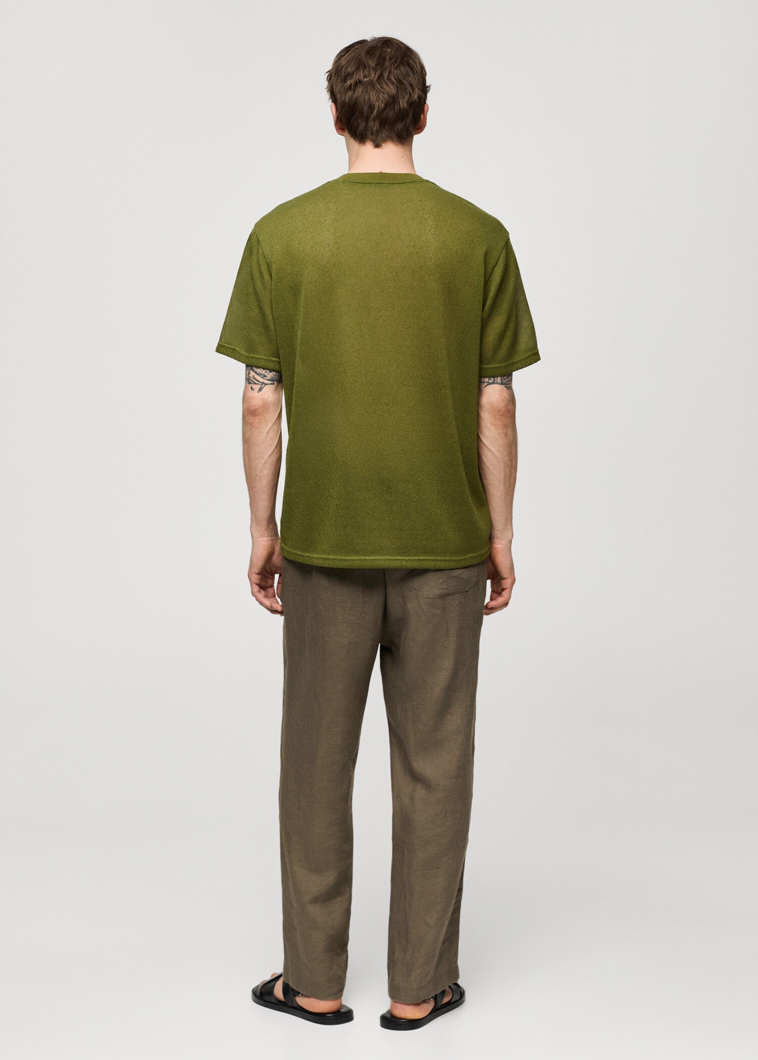 100% linen trousers with drawstring - Reverse of the article
