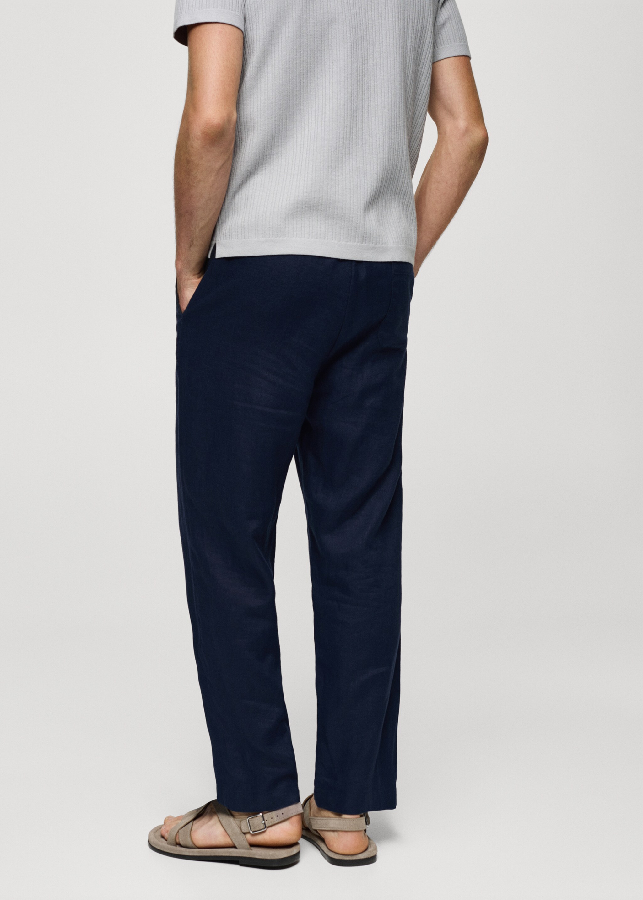 100% linen trousers with drawstring - Reverse of the article