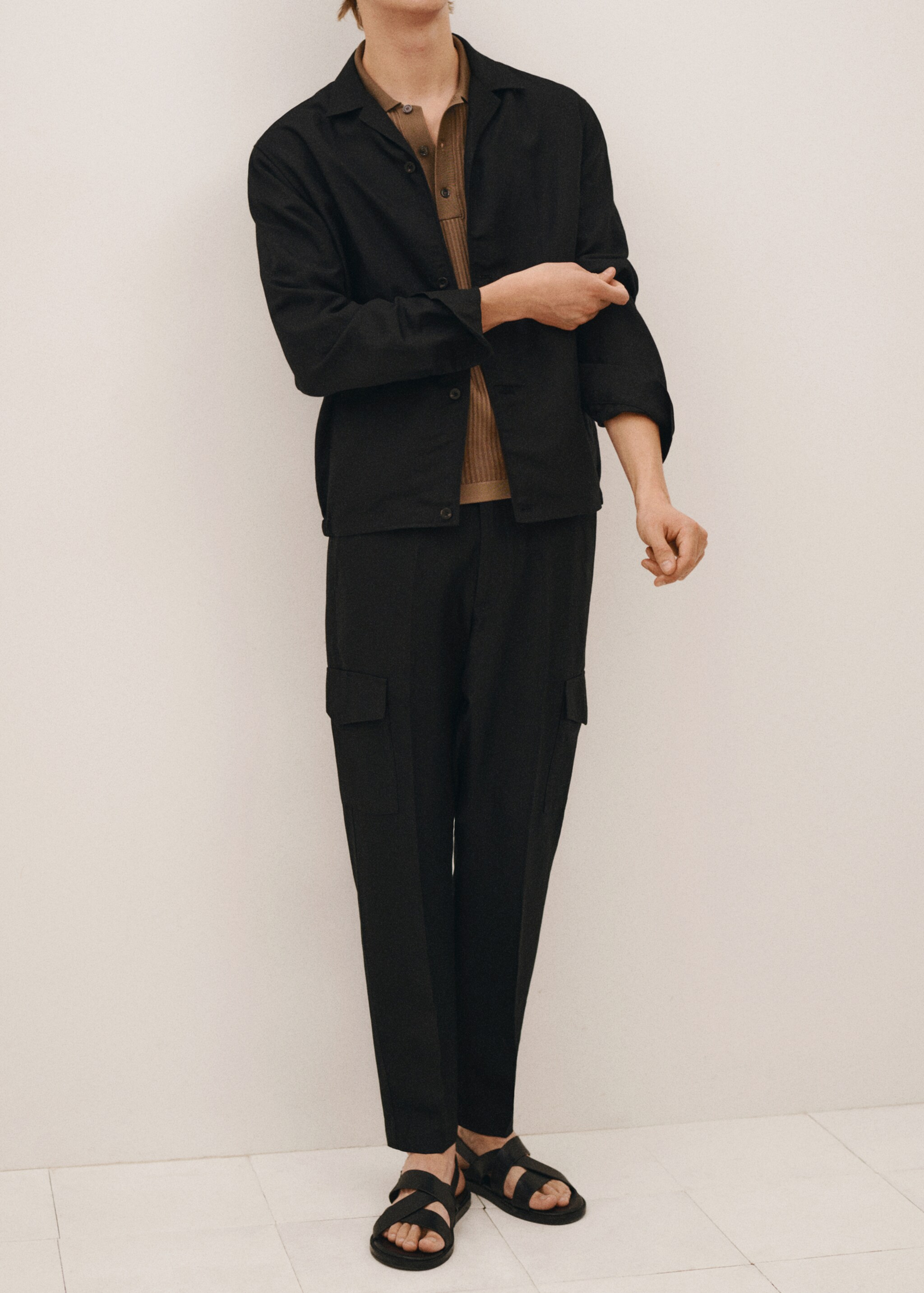 Linen-blend cargo trousers - Details of the article 3