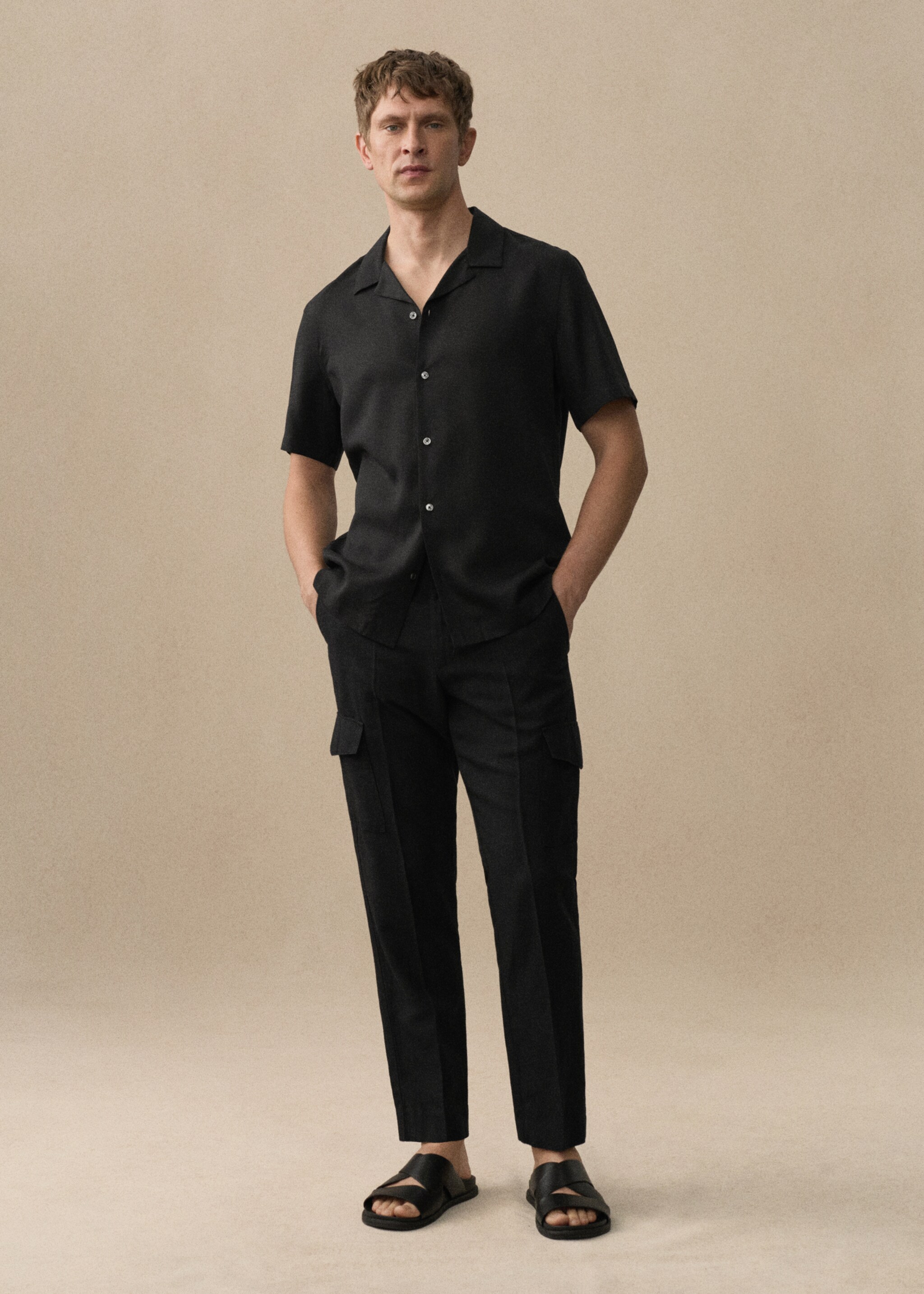 Linen-blend cargo trousers - Details of the article 5