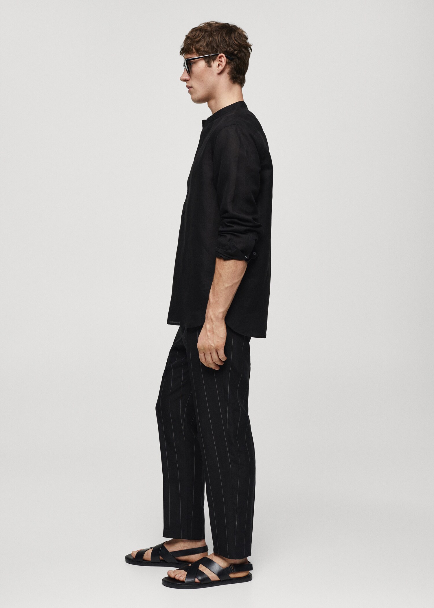 Pantalón slim fit lino rayas diplomáticas - Detalle del artículo 2