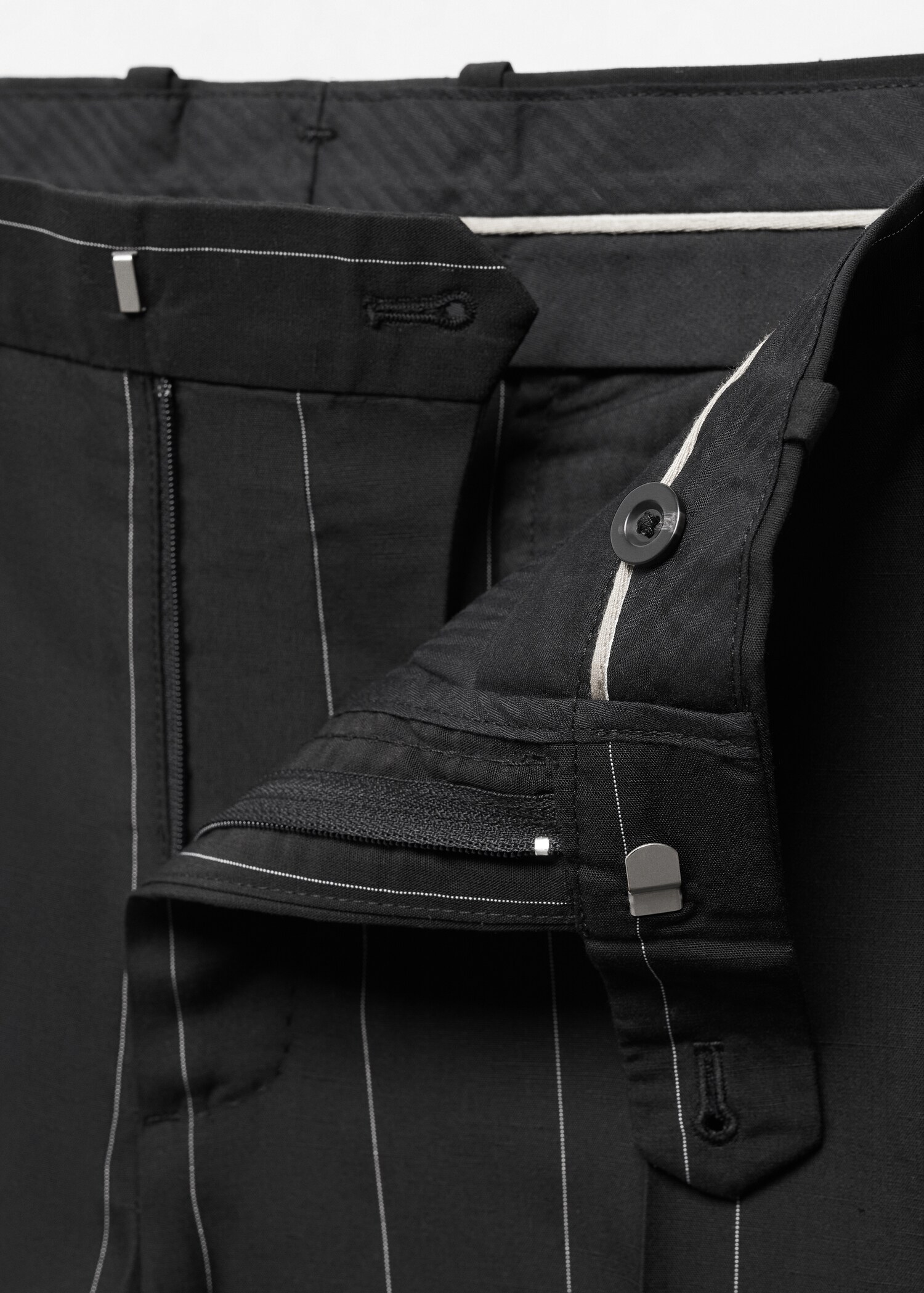 Pantalón slim fit lino rayas diplomáticas - Detalle del artículo 8