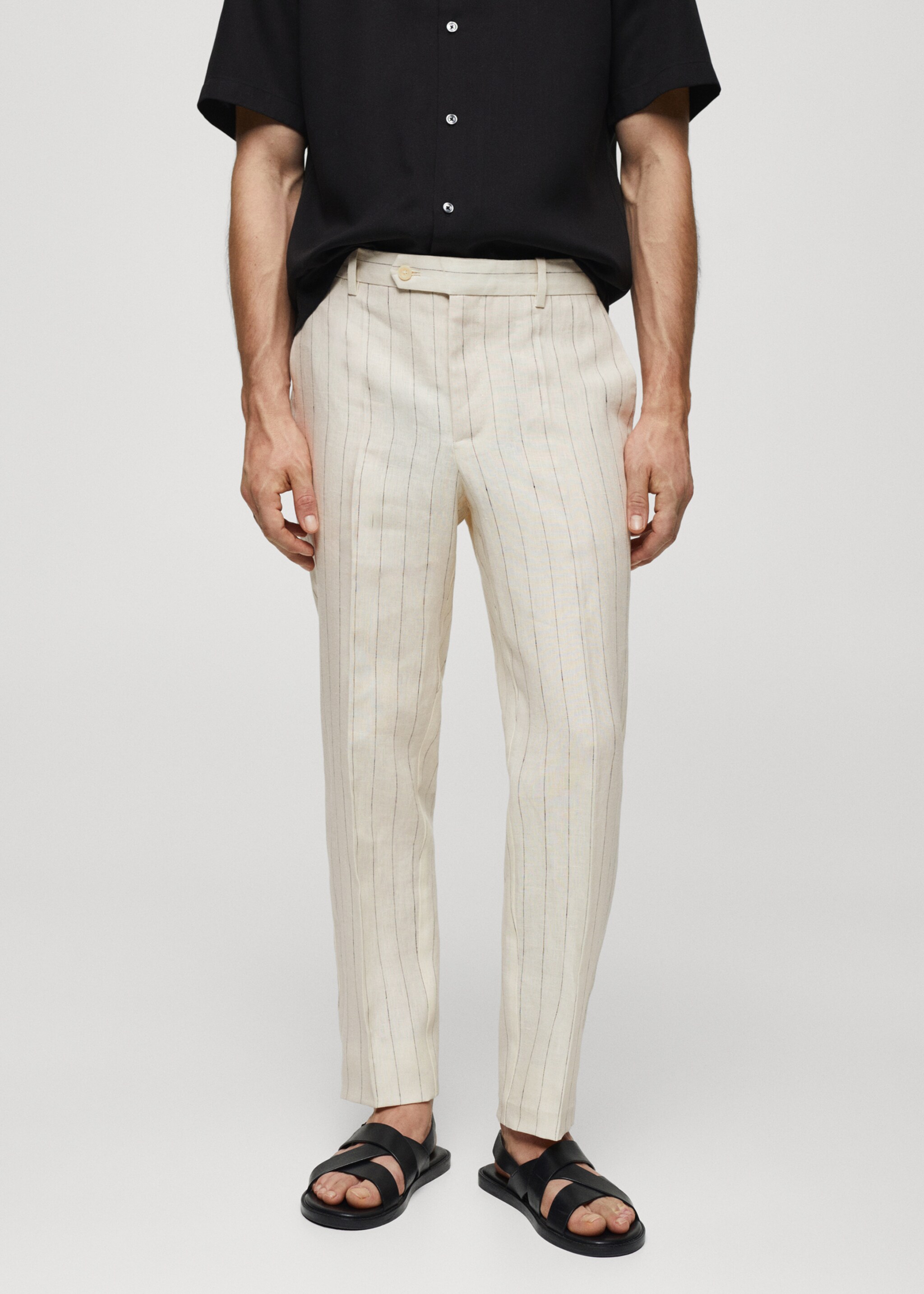 Slim-fit pinstripe trousers - Medium plane