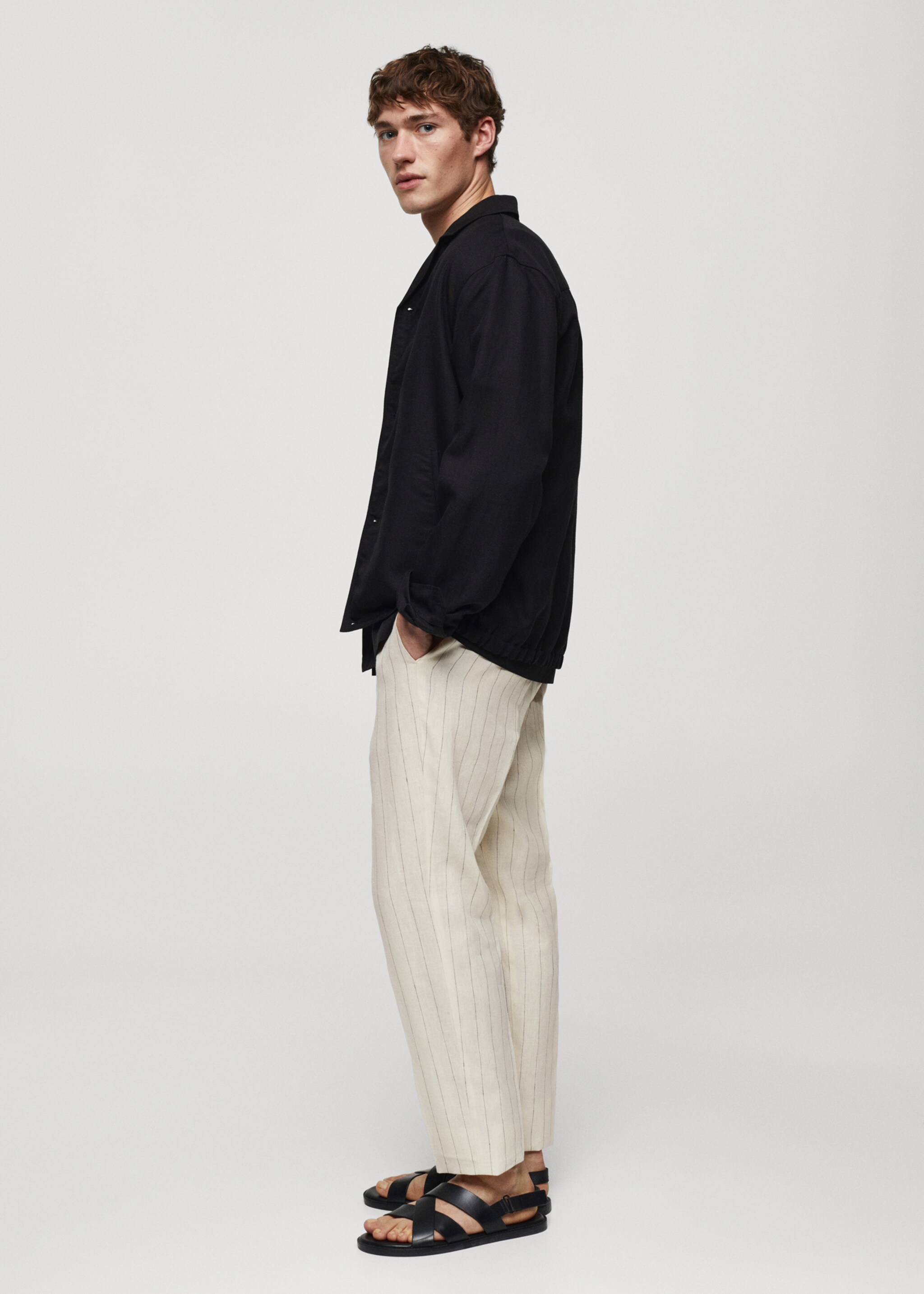 Slim-fit pinstripe trousers - Details of the article 2