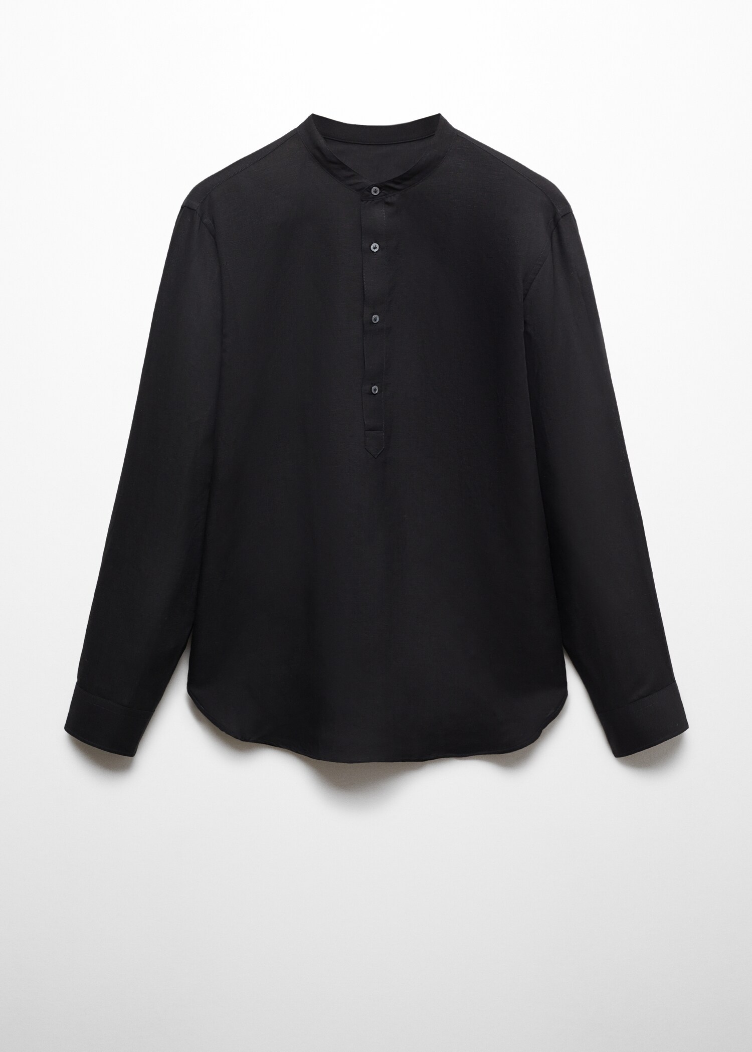 Lněná košile regular fit se stojáčkem - Zboží bez modelu