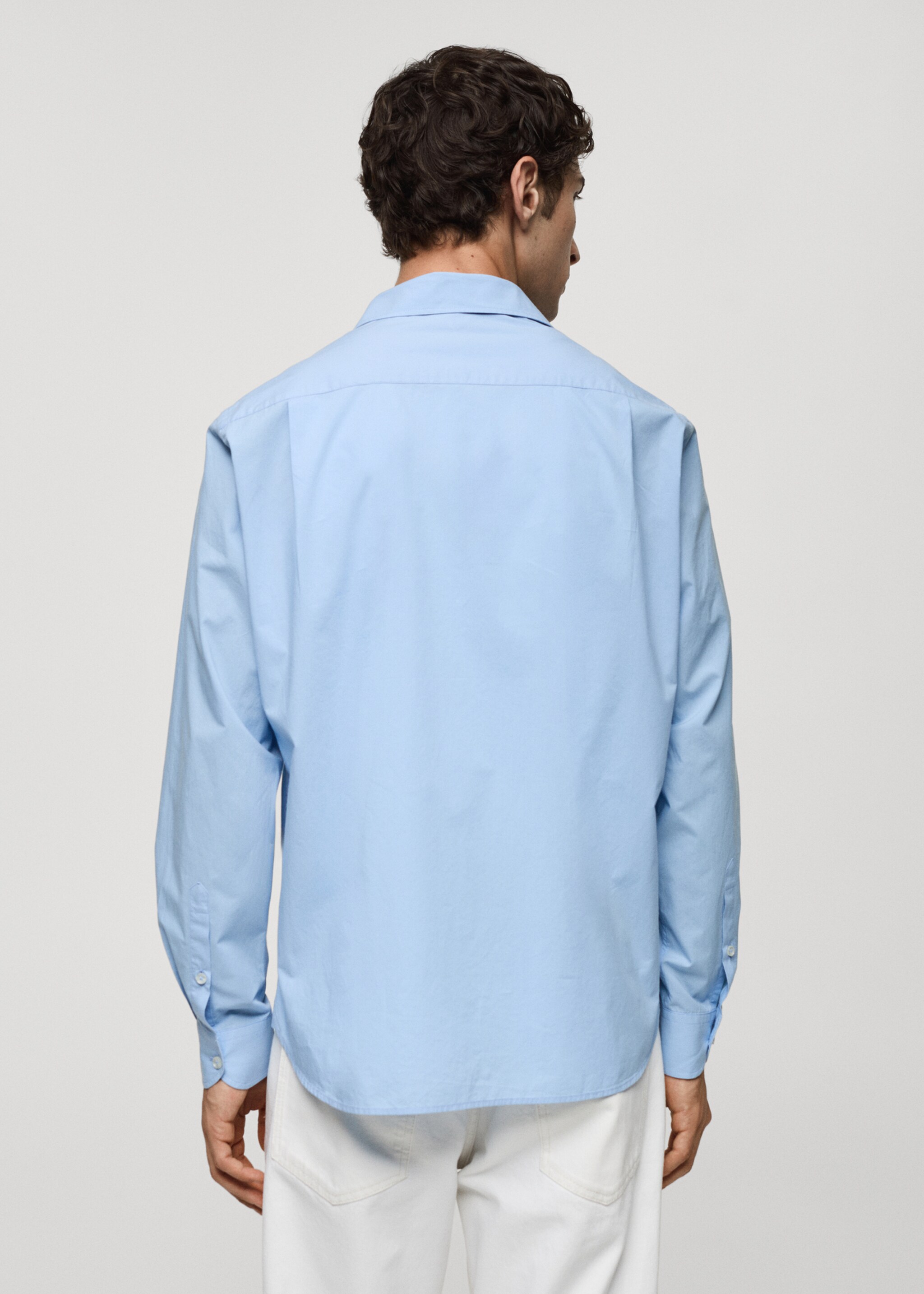 Regular-fit 100% cotton shirt with pocket - Reverse of the article