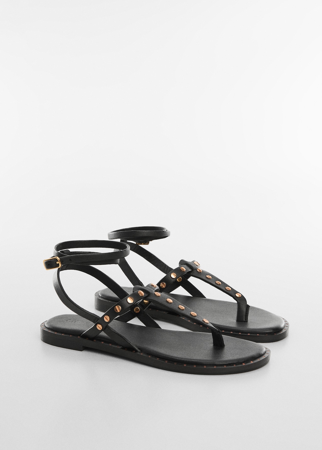 Studded leather sandals - Teen Girl | MANGO OUTLET USA
