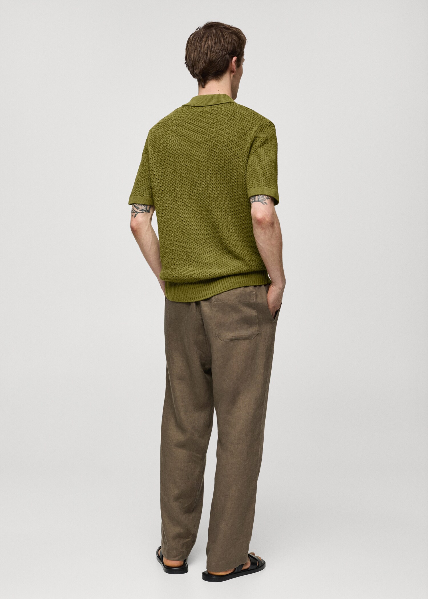 Bluză polo din tricot împletit - Spatele articolului