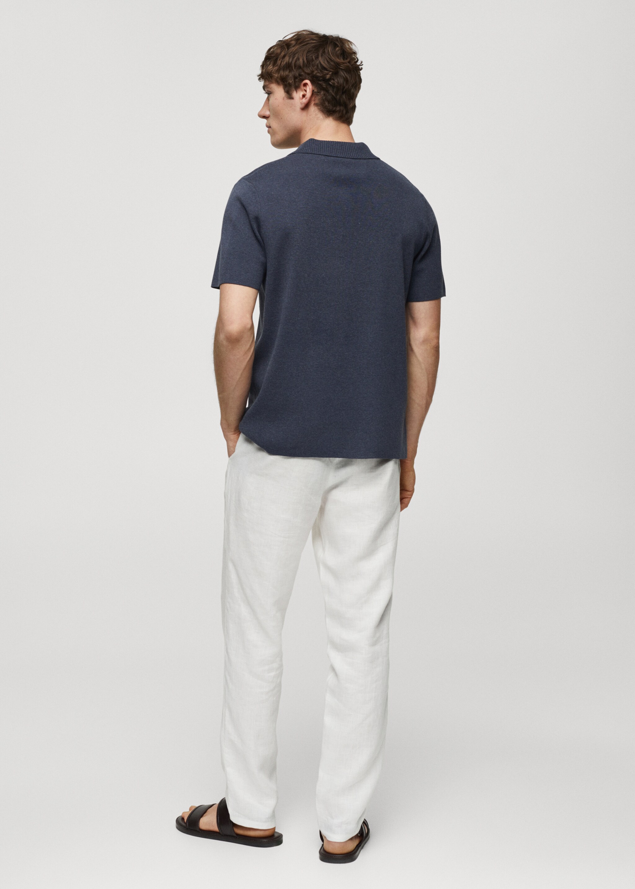 Fine-knit cotton polo shirt - Reverse of the article