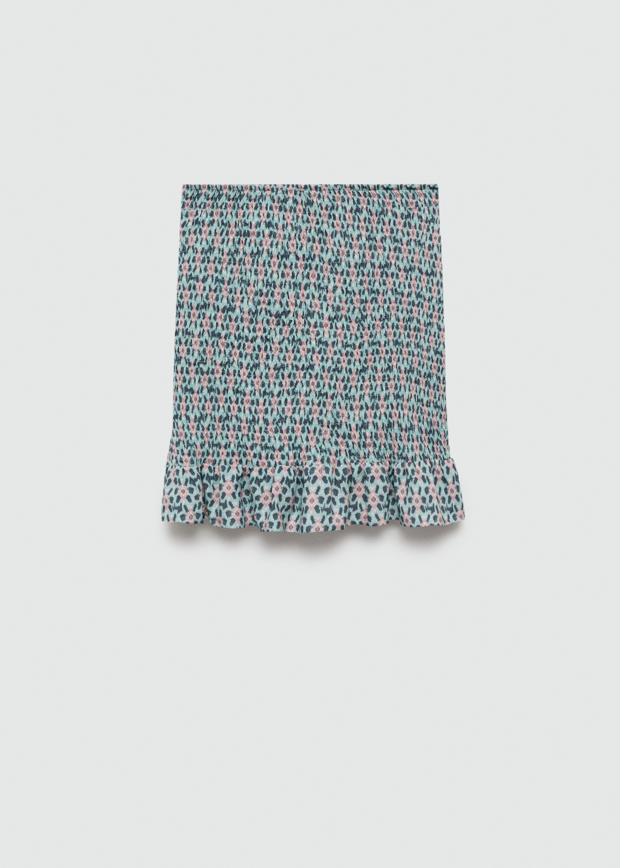 Gathered skirt with ruffles - Article without model, Pastel Green. Ref: 67047715-00.