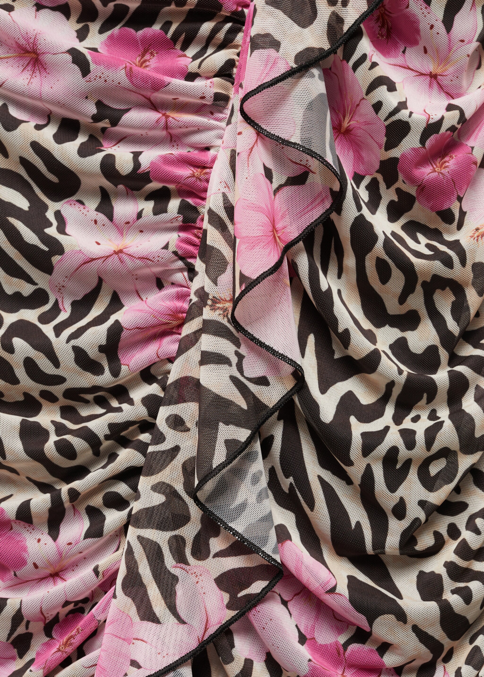 Kleid mit Leopardenmuster und Raffdetails - Detail des Artikels 8