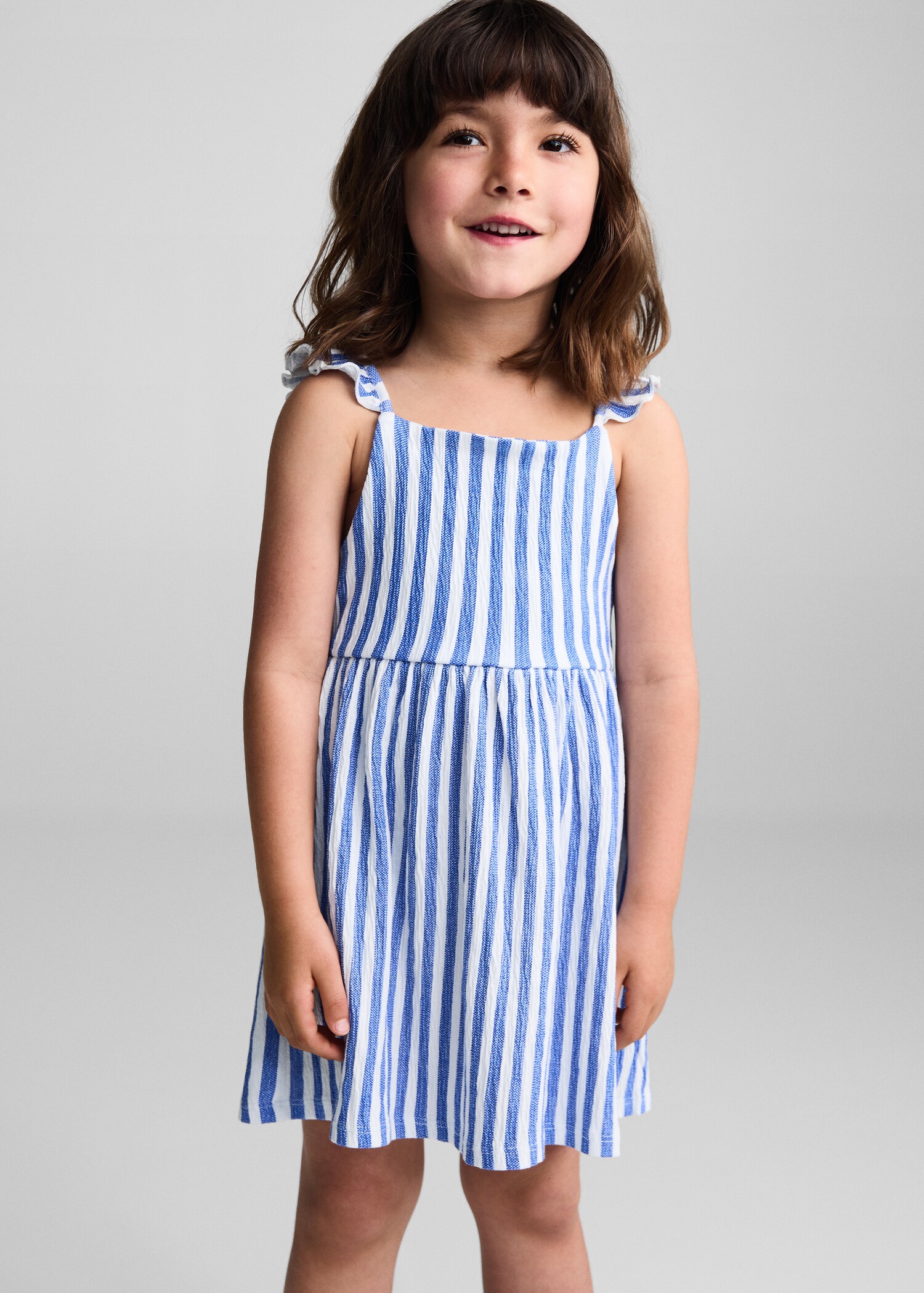 Striped ruffle dress - Medium plane