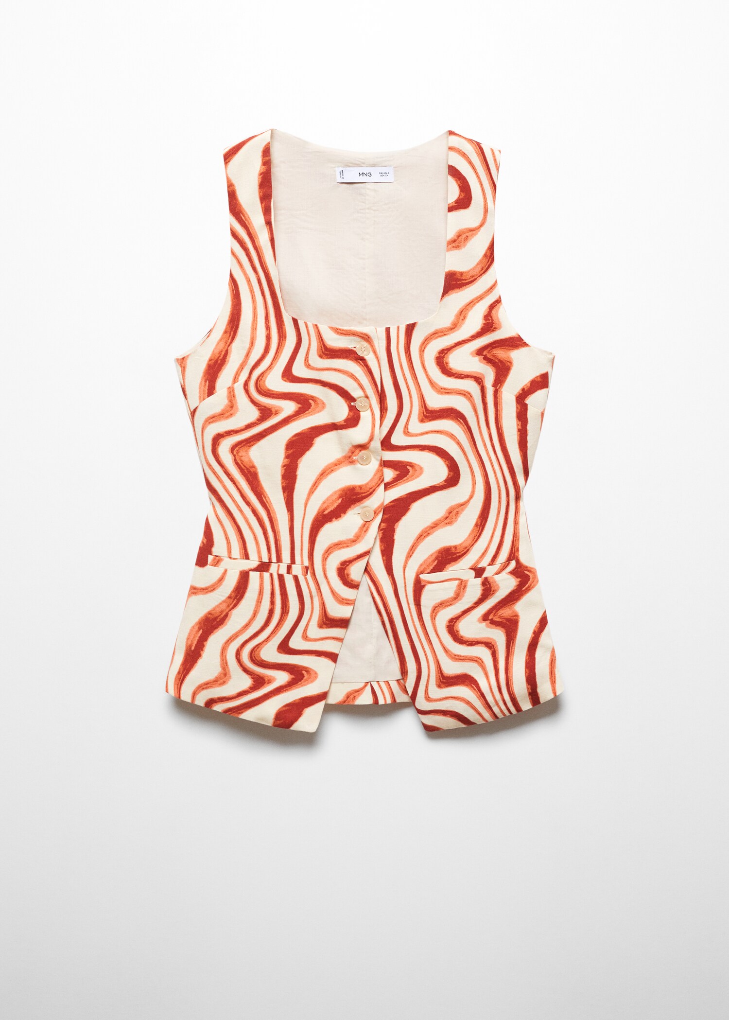 Top met print en strik - Artikel zonder model