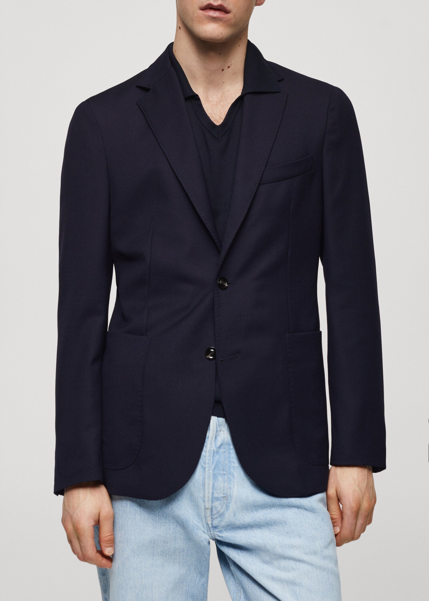 100% Italian virgin wool slim-fit suit jacket - Details of the article 4