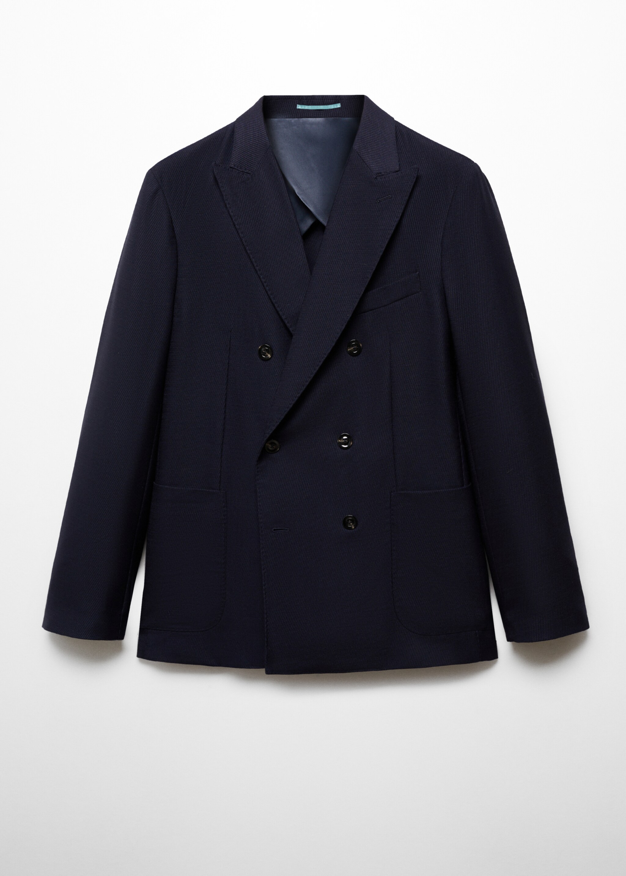 100% virgin wool twill double-breasted jacket - Article without model, Dark Navy. Ref: 67048268-00.