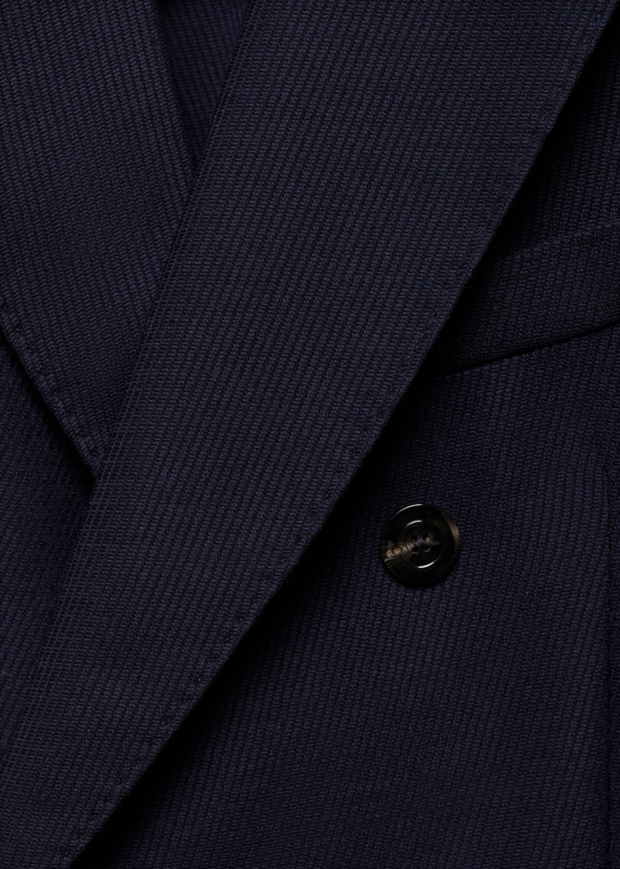 100% virgin wool twill double-breasted jacket - Details of the article 8, Dark Navy. Ref: 67048268-00.