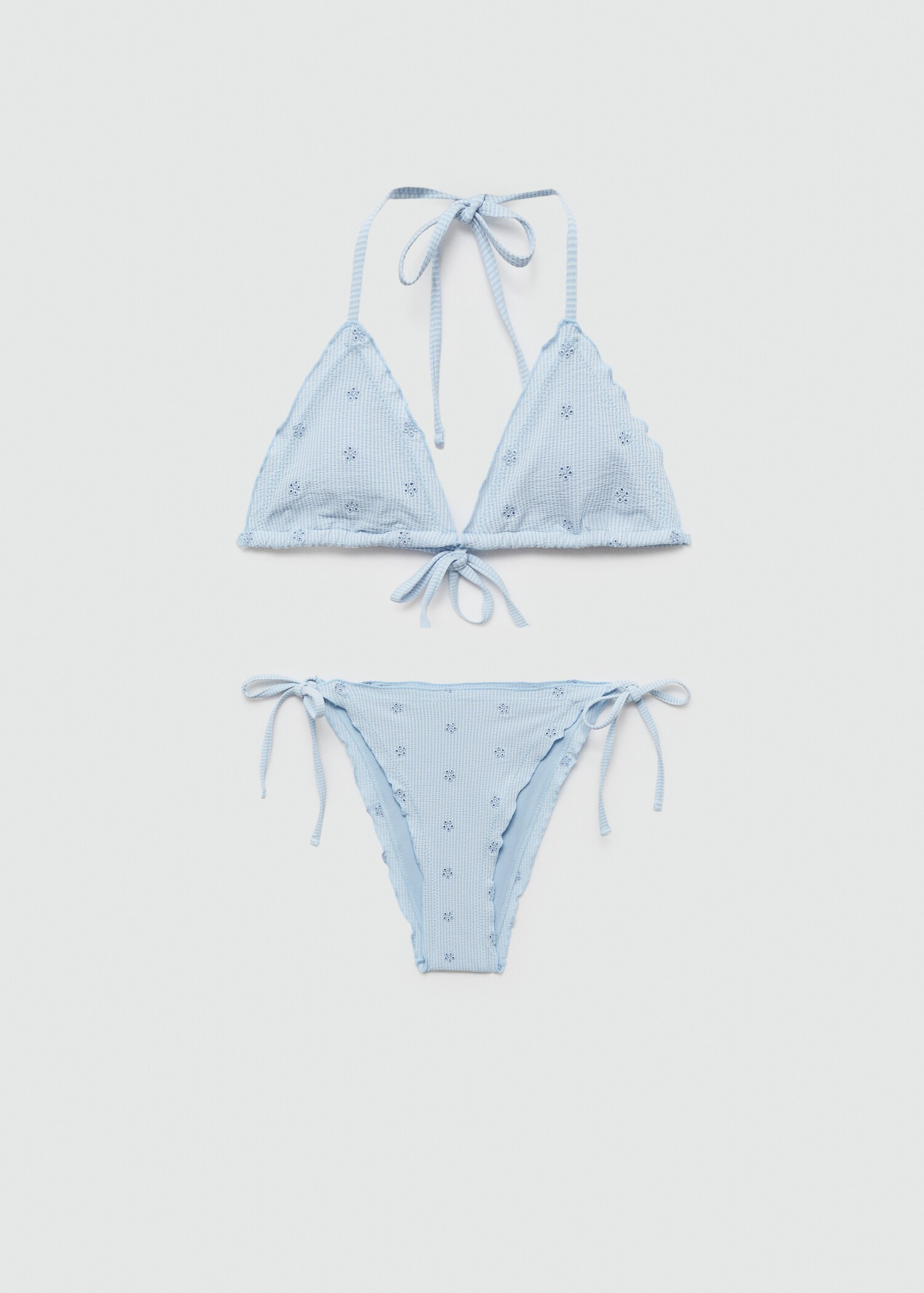 Bikini mit Blumenstickerei - Artikel ohne Model