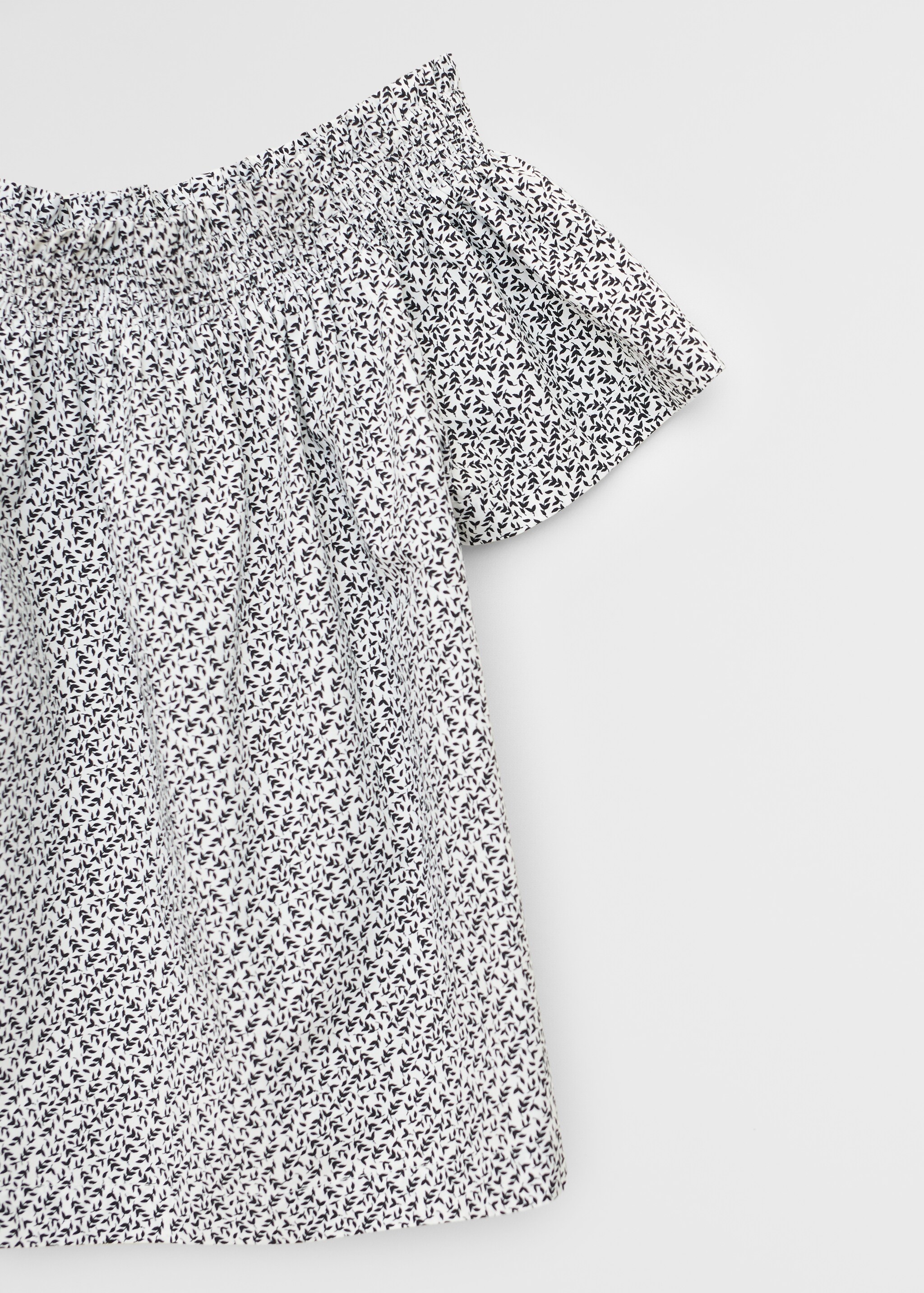 Printed off-shoulder cotton blouse - Details of the article 8