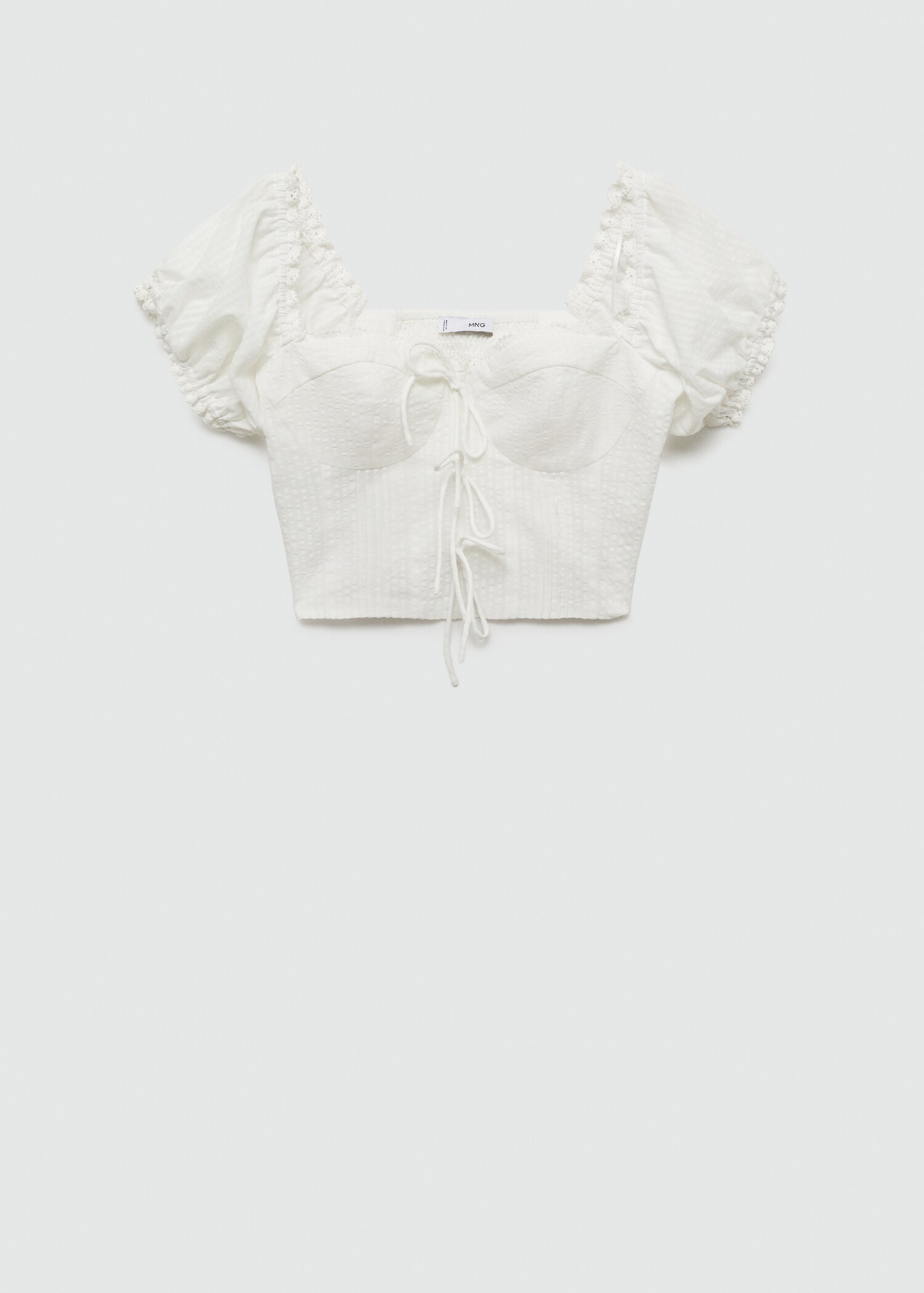 Cropped blouse with bow detail - Article without model