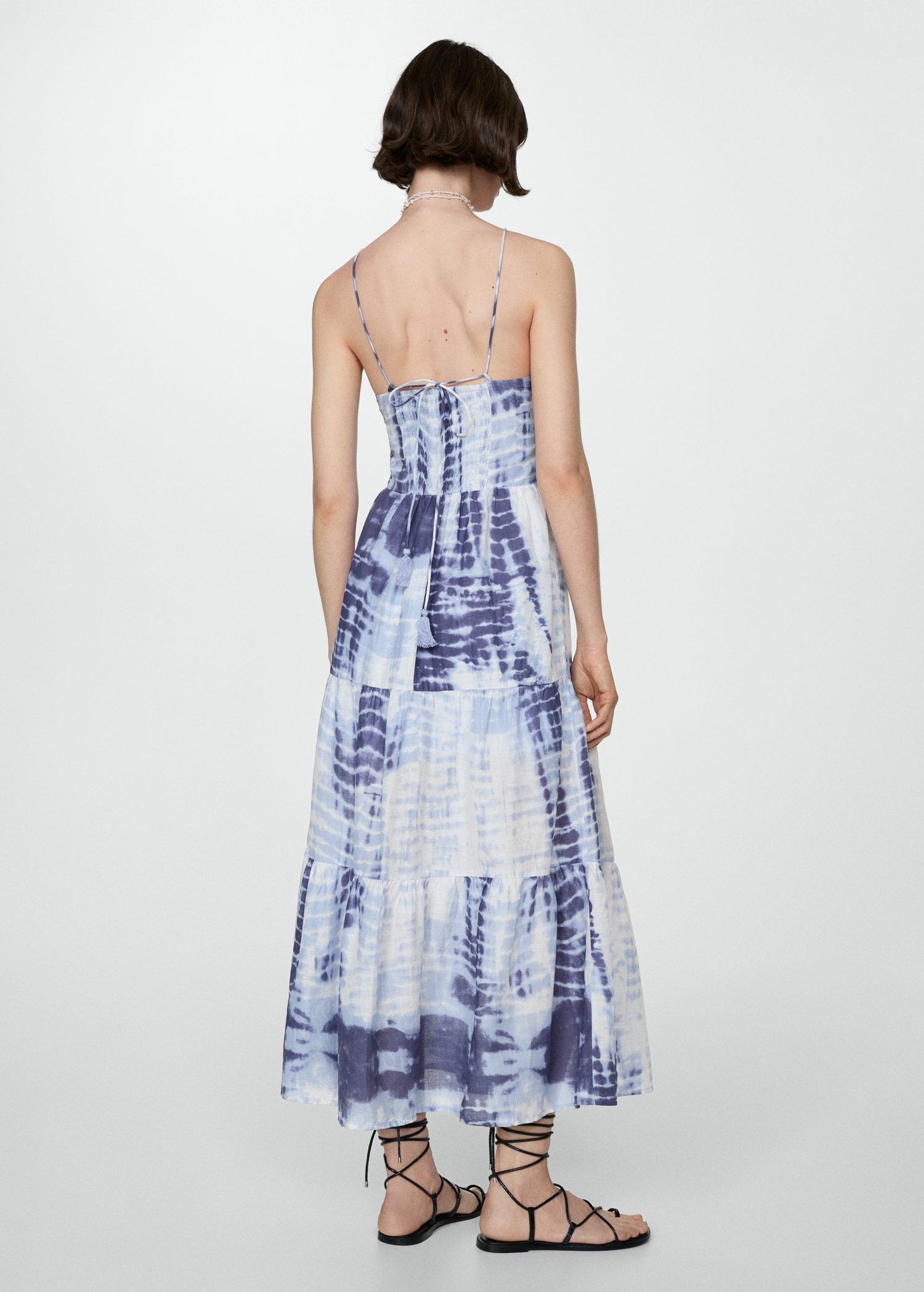 Vestido estampado escote pico - Main Image