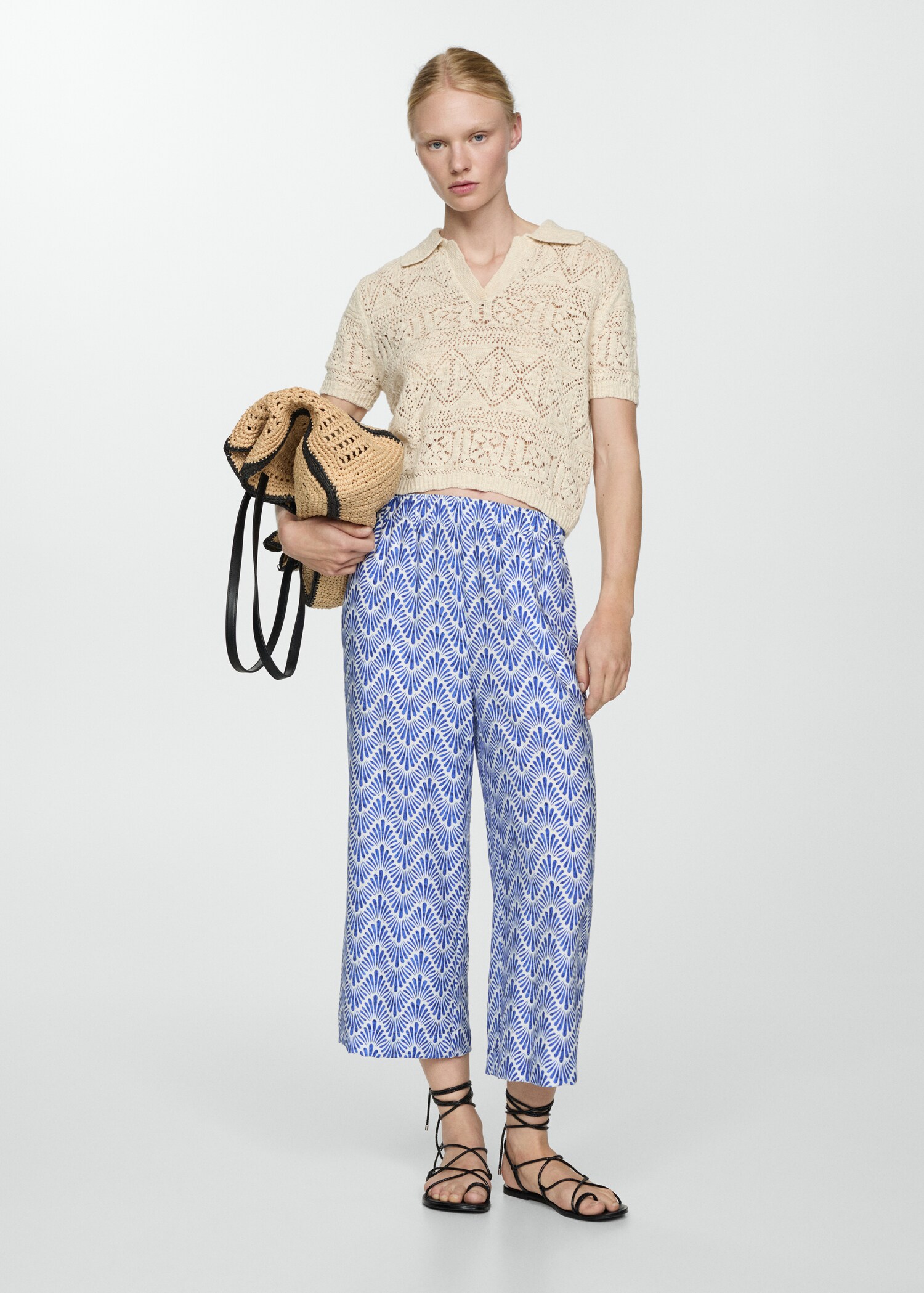 Printed straight trousers - Details of the article 6