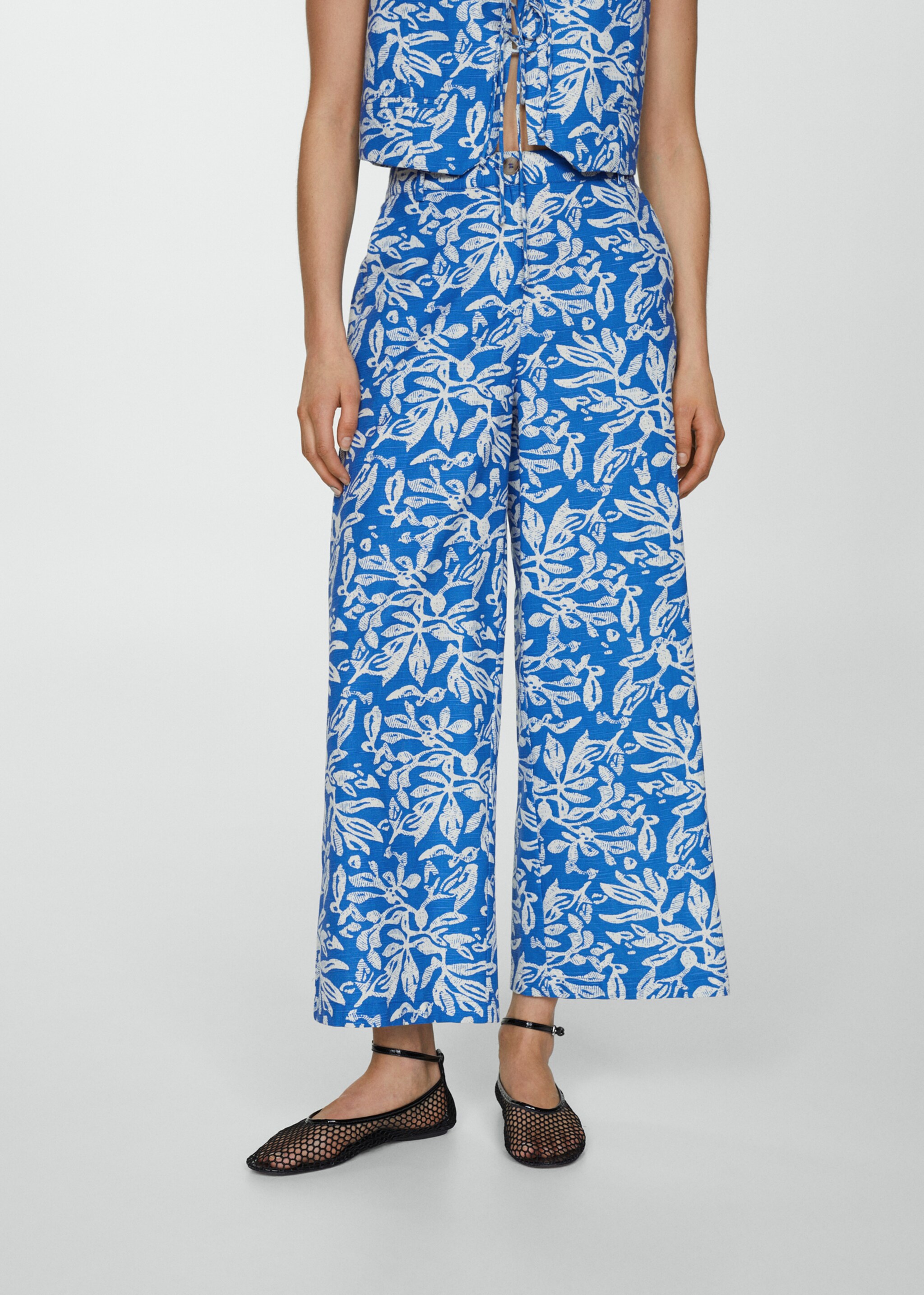 Wide leg printed trousers - Medium plane