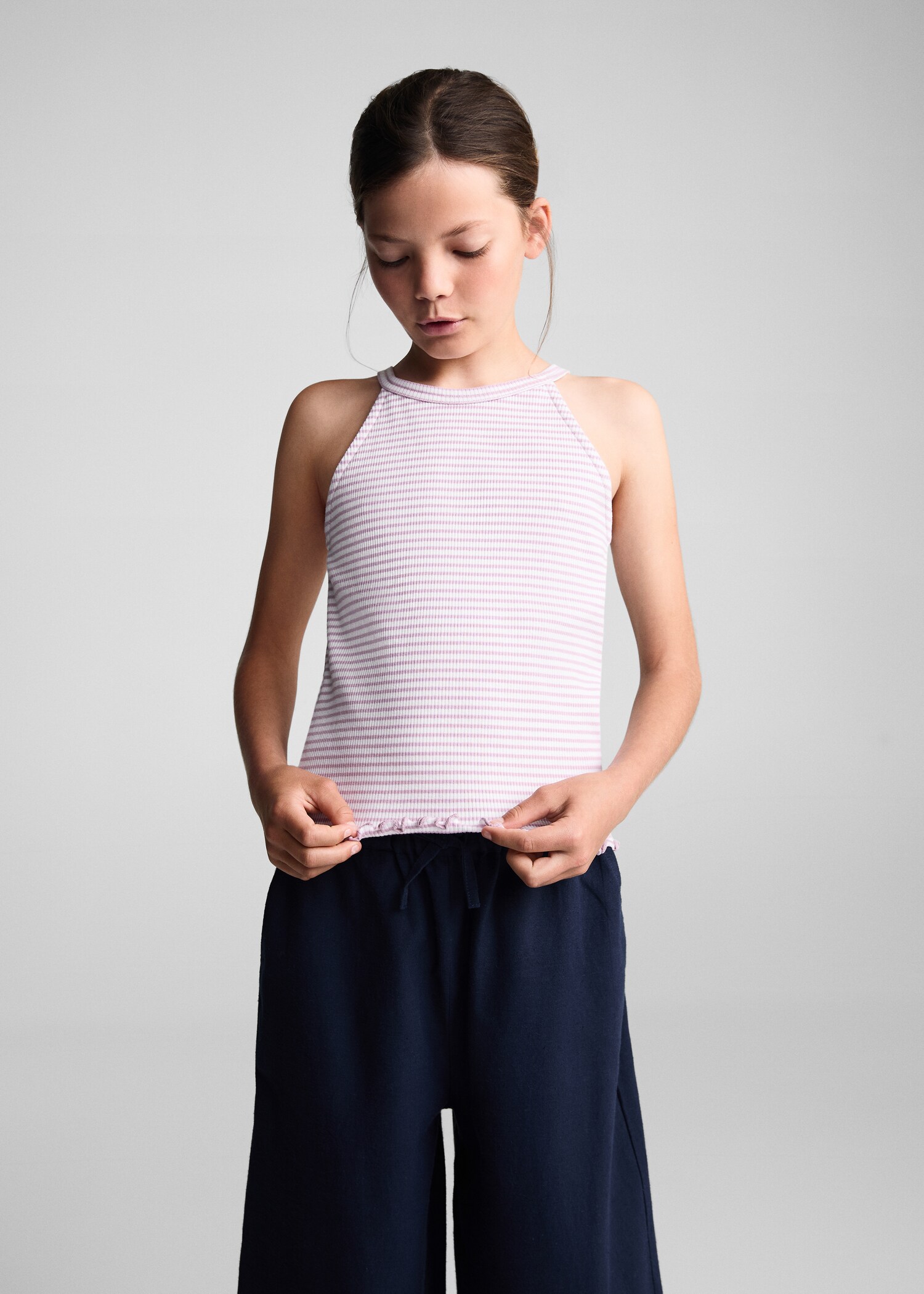 Striped strap T-shirt - Medium plane