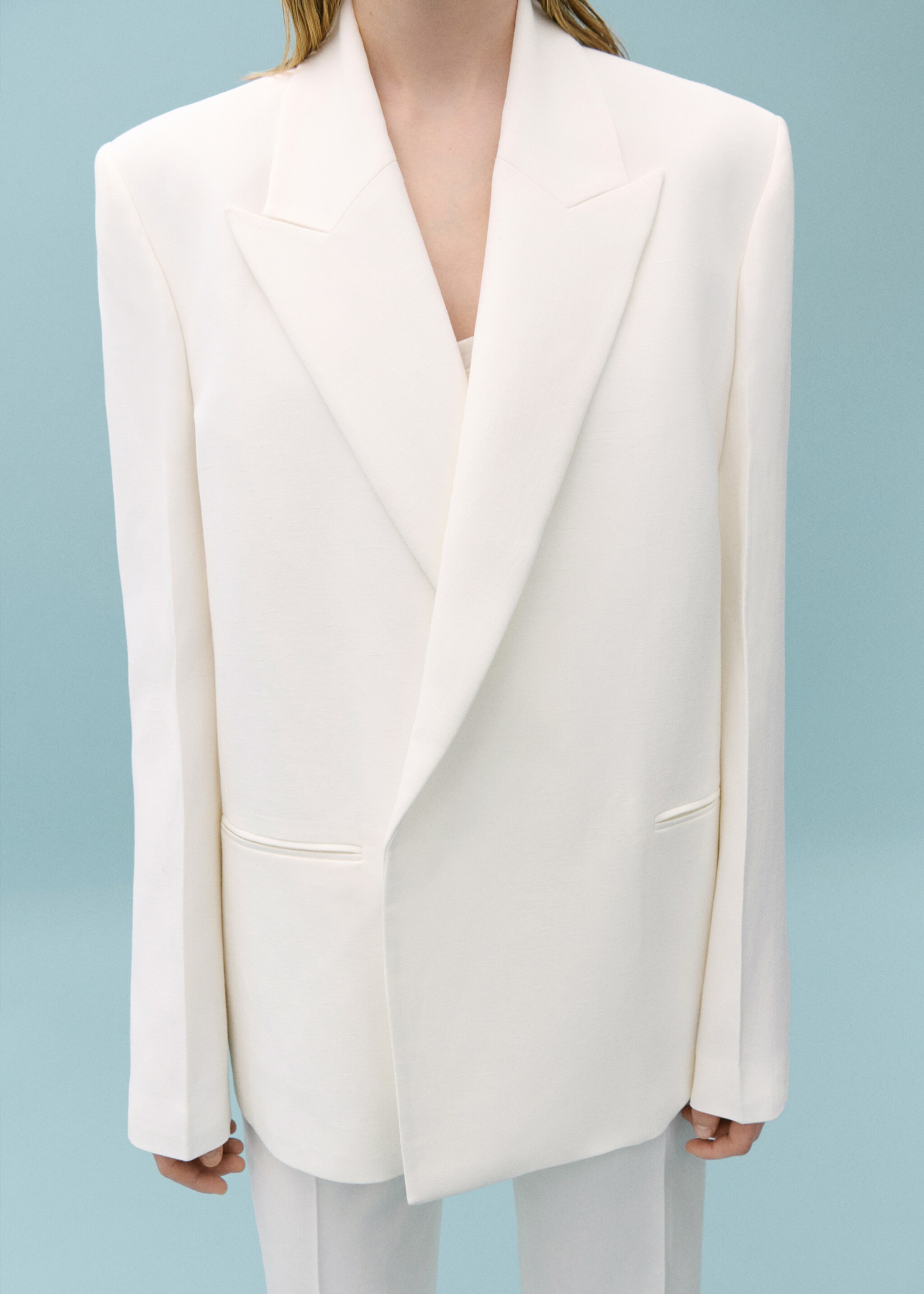 Anzugblazer mit verstellbarem Rückenband - Mittlere Ansicht, Hellgrau/Pastellgrau. Ref: 67048658-00.